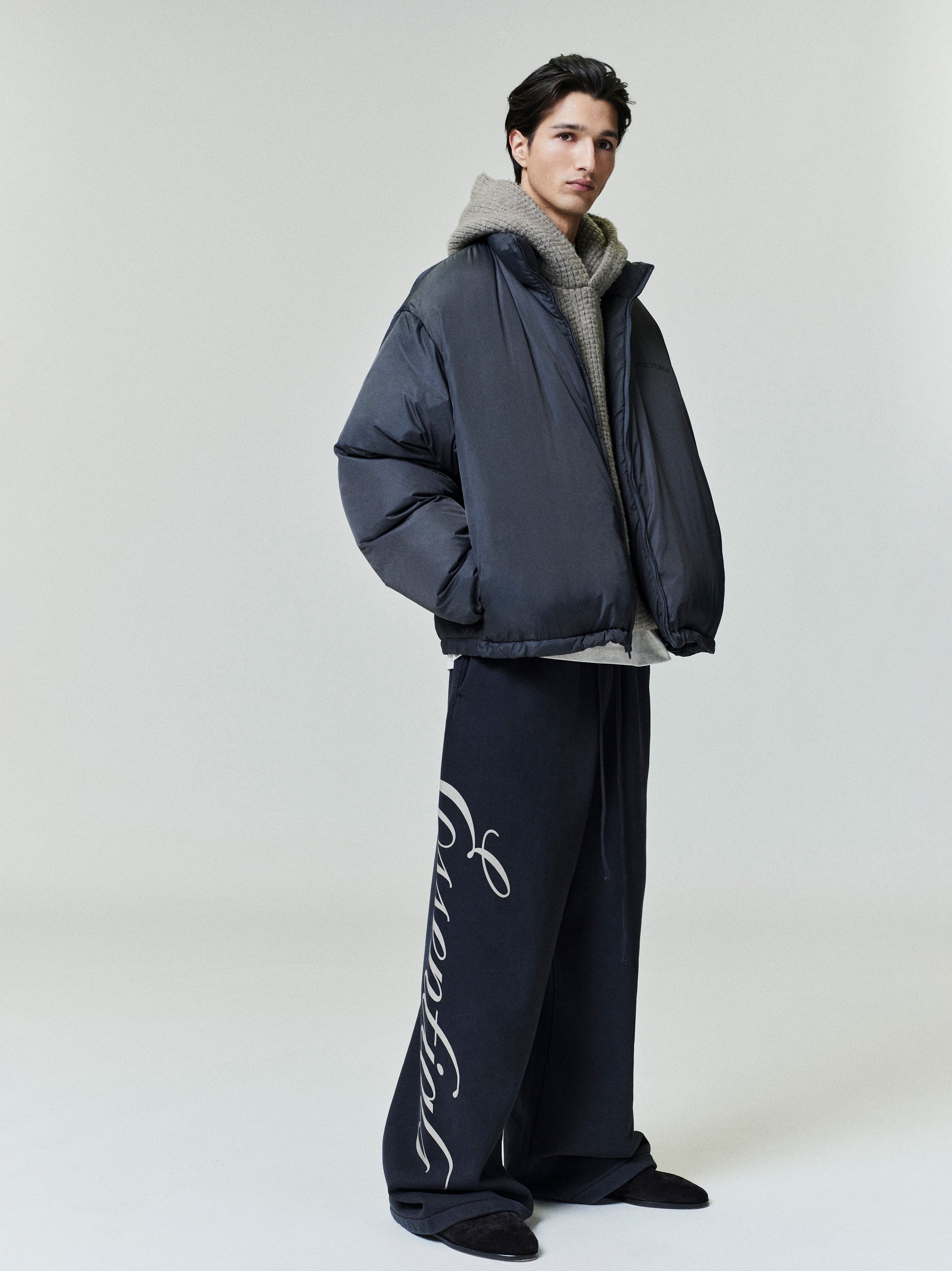 Essentials Ripstop Nylon Puffer Jacket Iron Grey