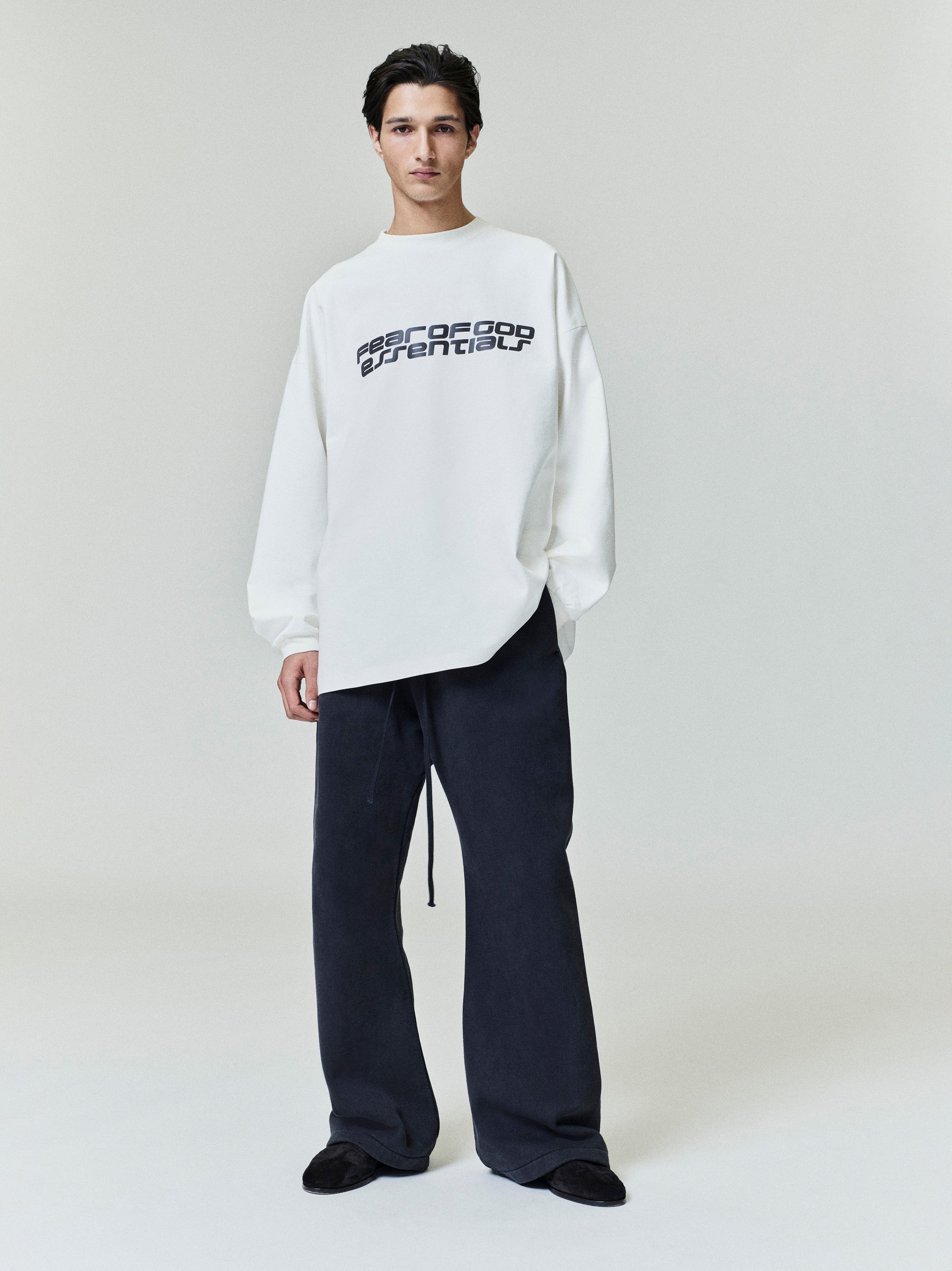 Essentials Ponte 90S Long Sleeve Tee Ivory