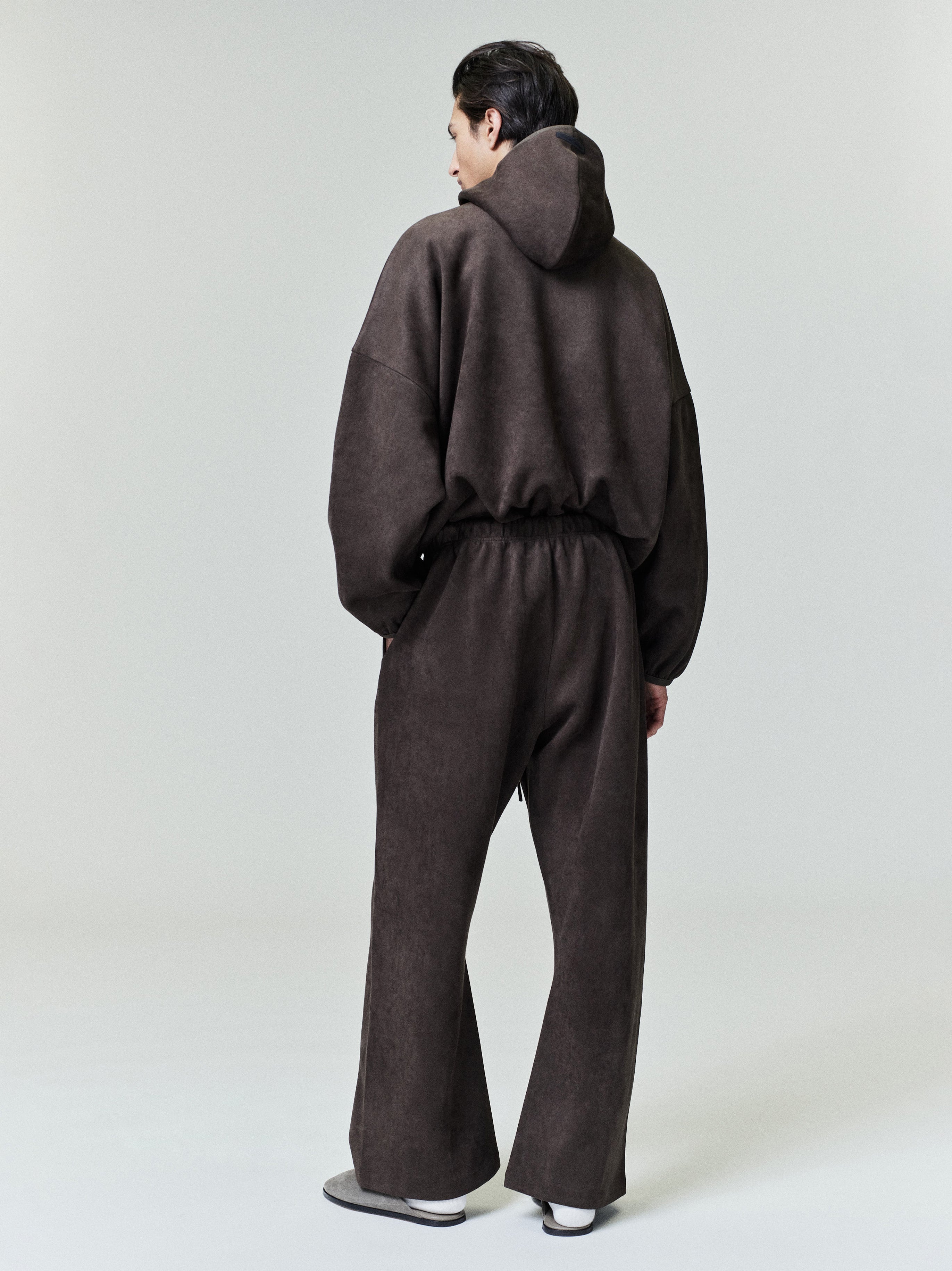 Essentials Suede Fleece Modern Hoodie Brown