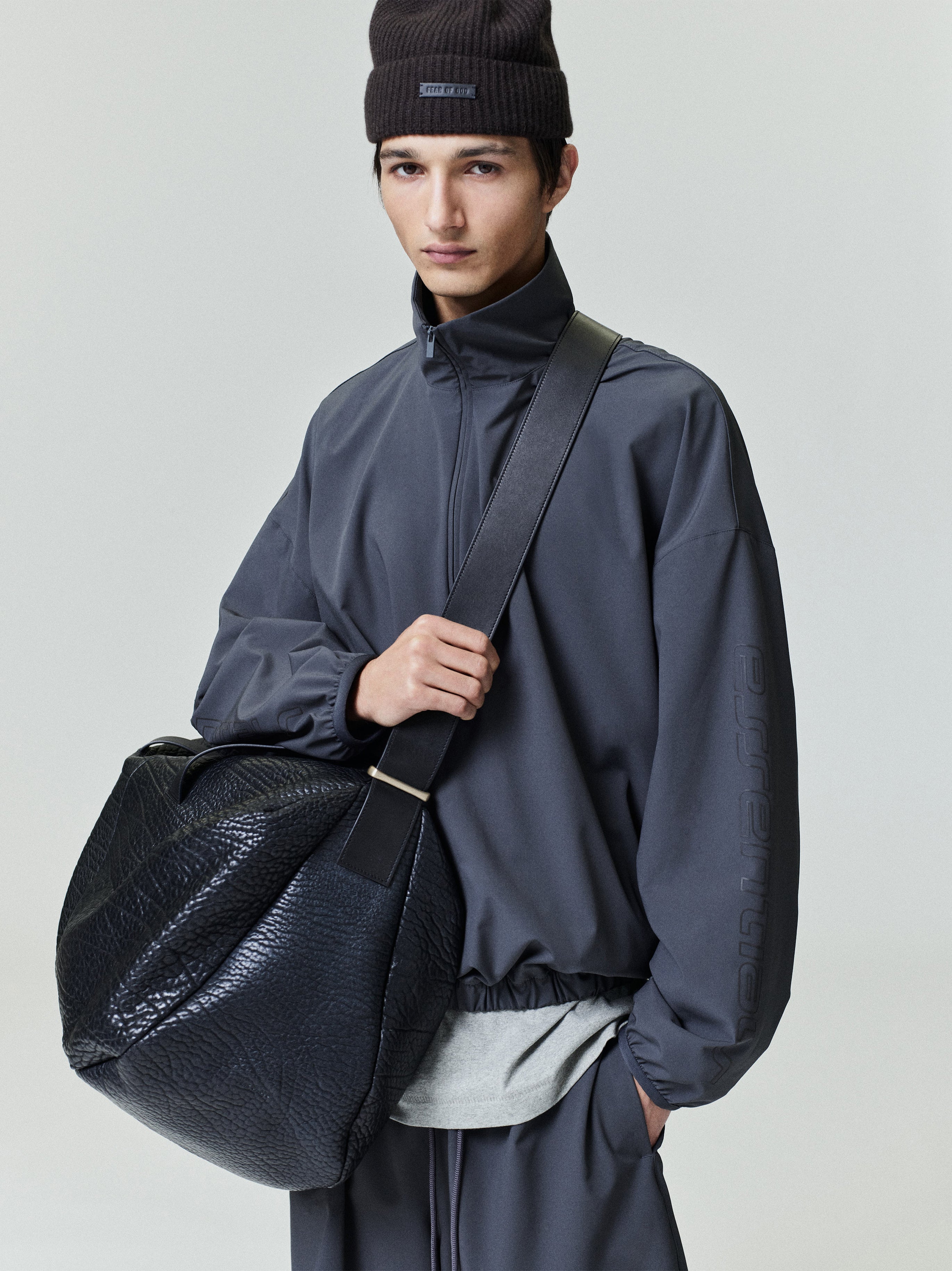 Essentials Tech Nylon Half Zip Track Jacket Iron Grey