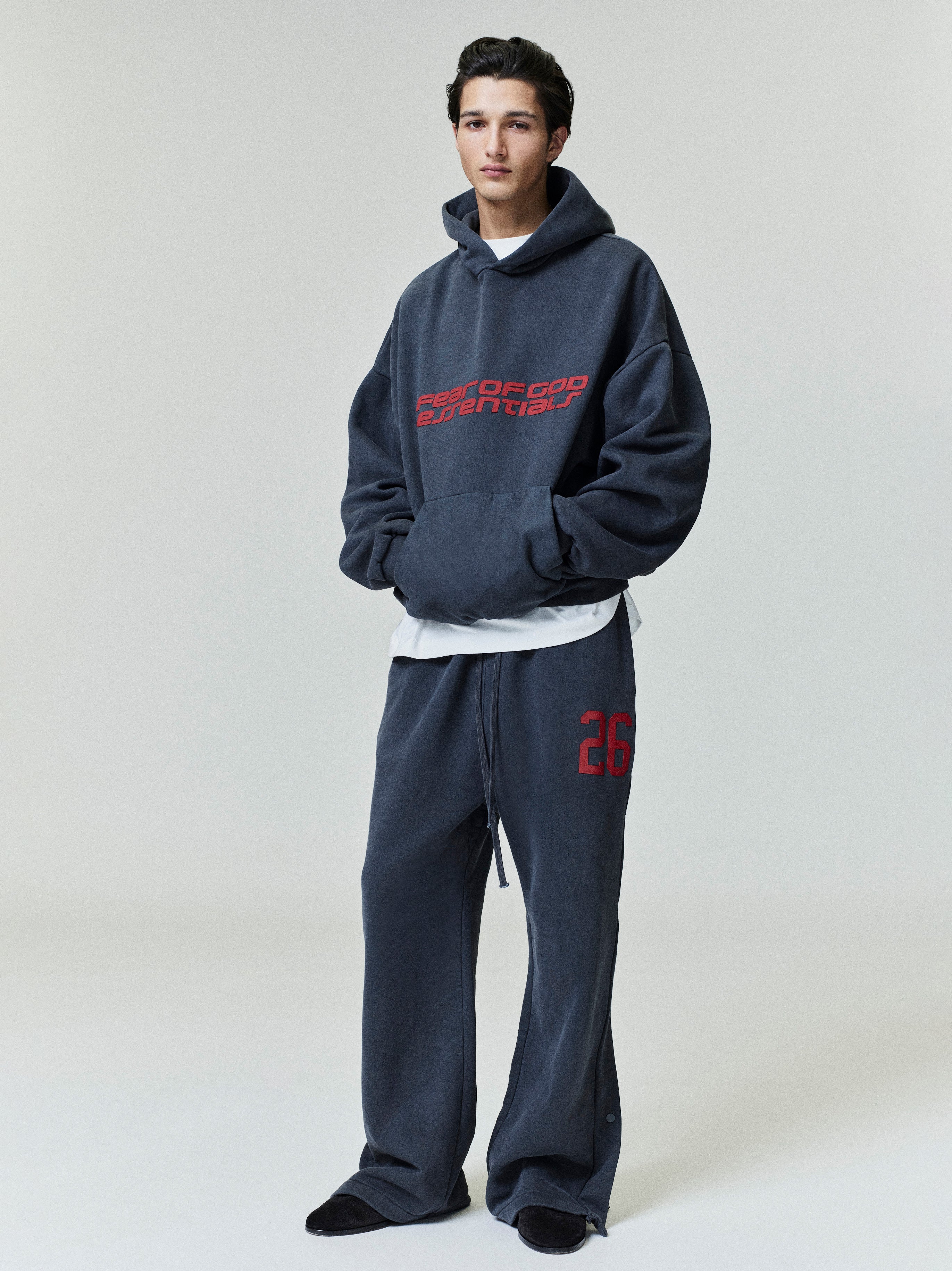 Essentials Heavy Fleece 90S Hoodie Iron Grey