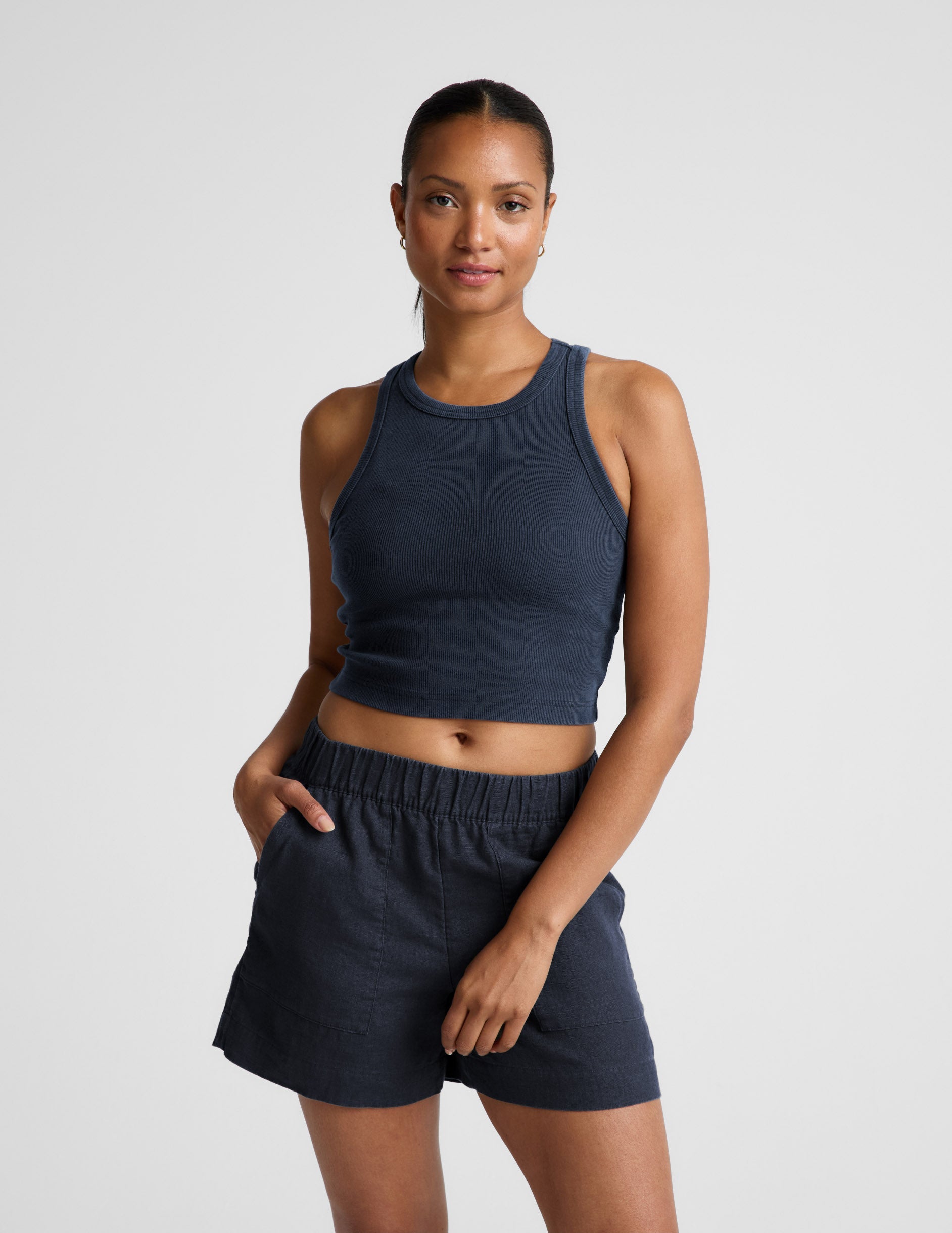 Beyond Yoga On Repeat Rib High Neck Cropped Tank Women's