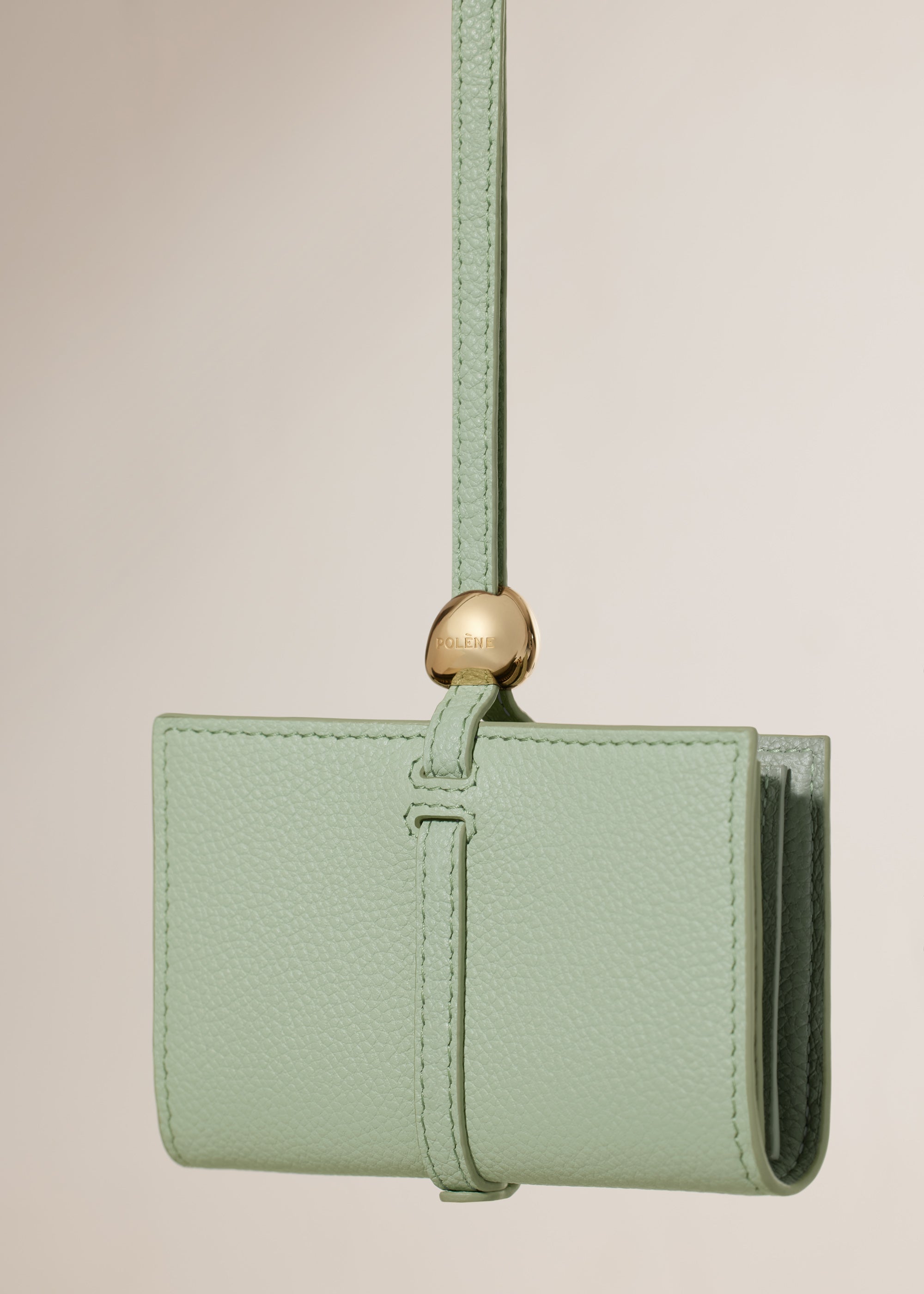 Polene Kaye Card Holder Textured Duo Fresh Almond