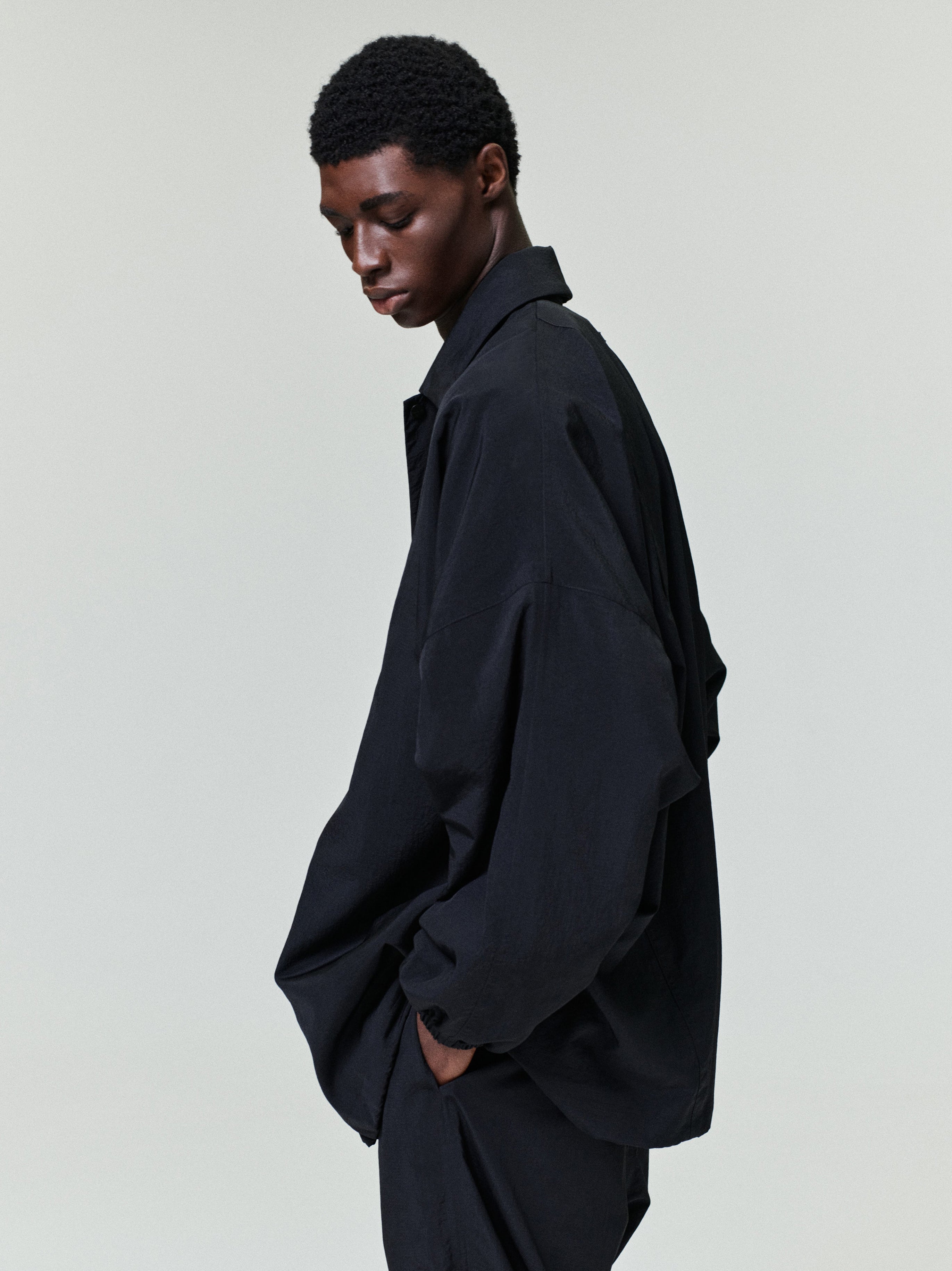 Essentials Nylon Ripstop Tech Windbreaker Black