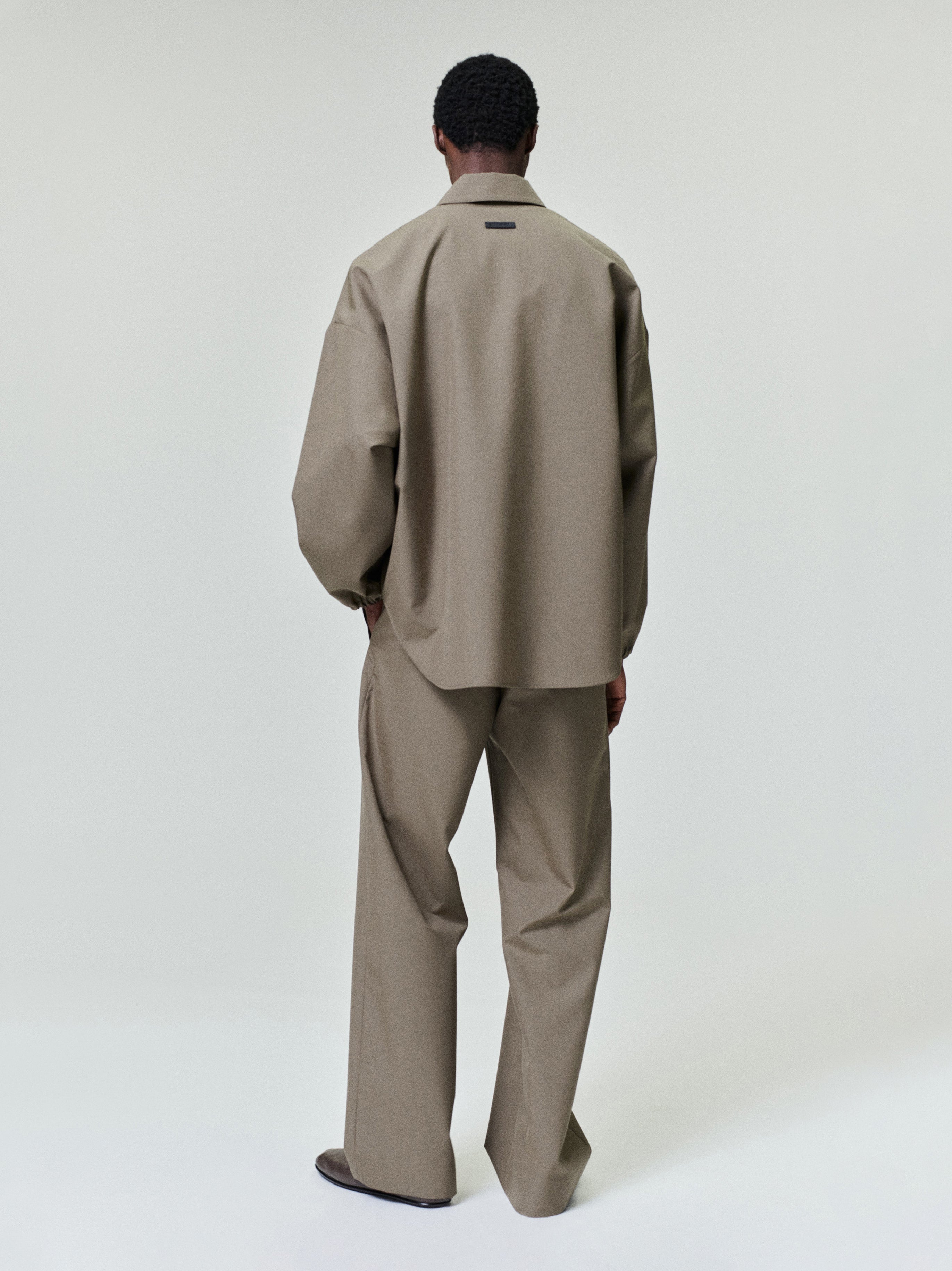 Essentials Wool Poplin Casual Flat Front Pants Clay