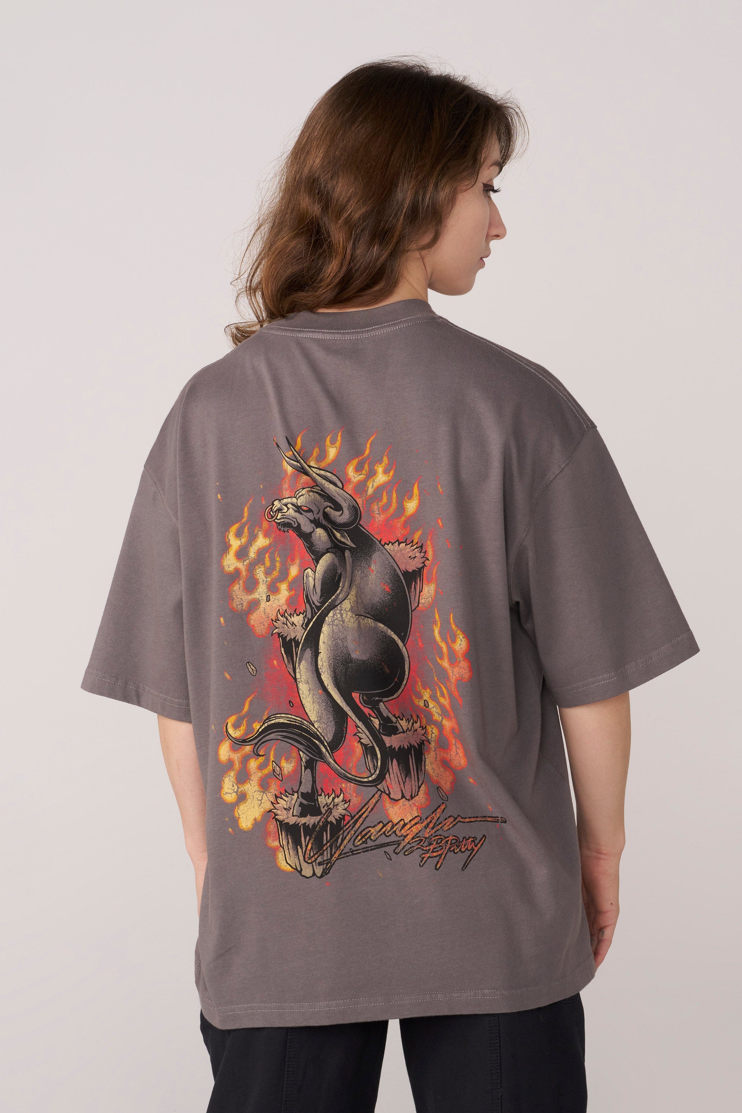 YoungLA W464 Bull Tee Charcoal