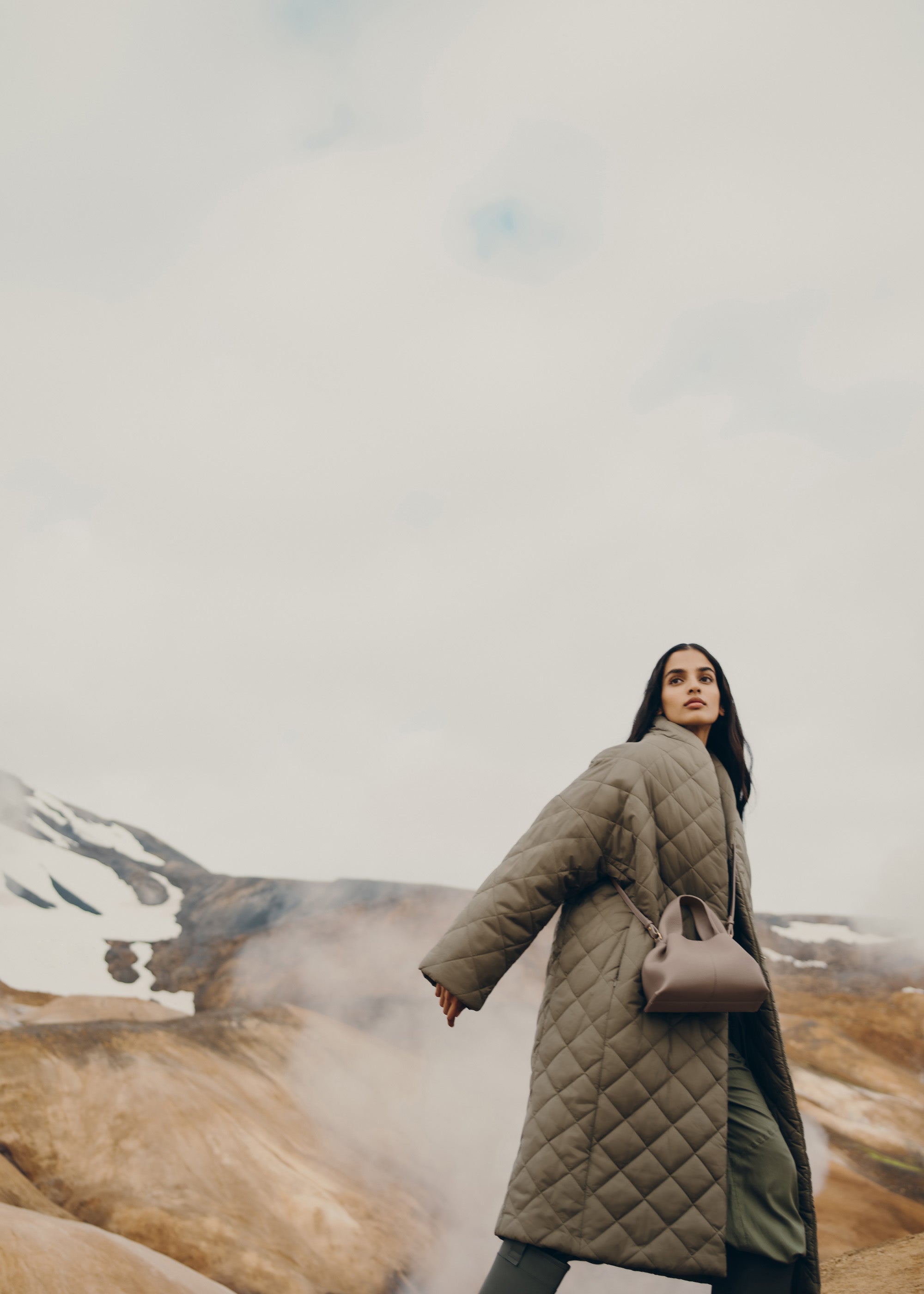 Polene Numero Neuf Mini Textured Taupe