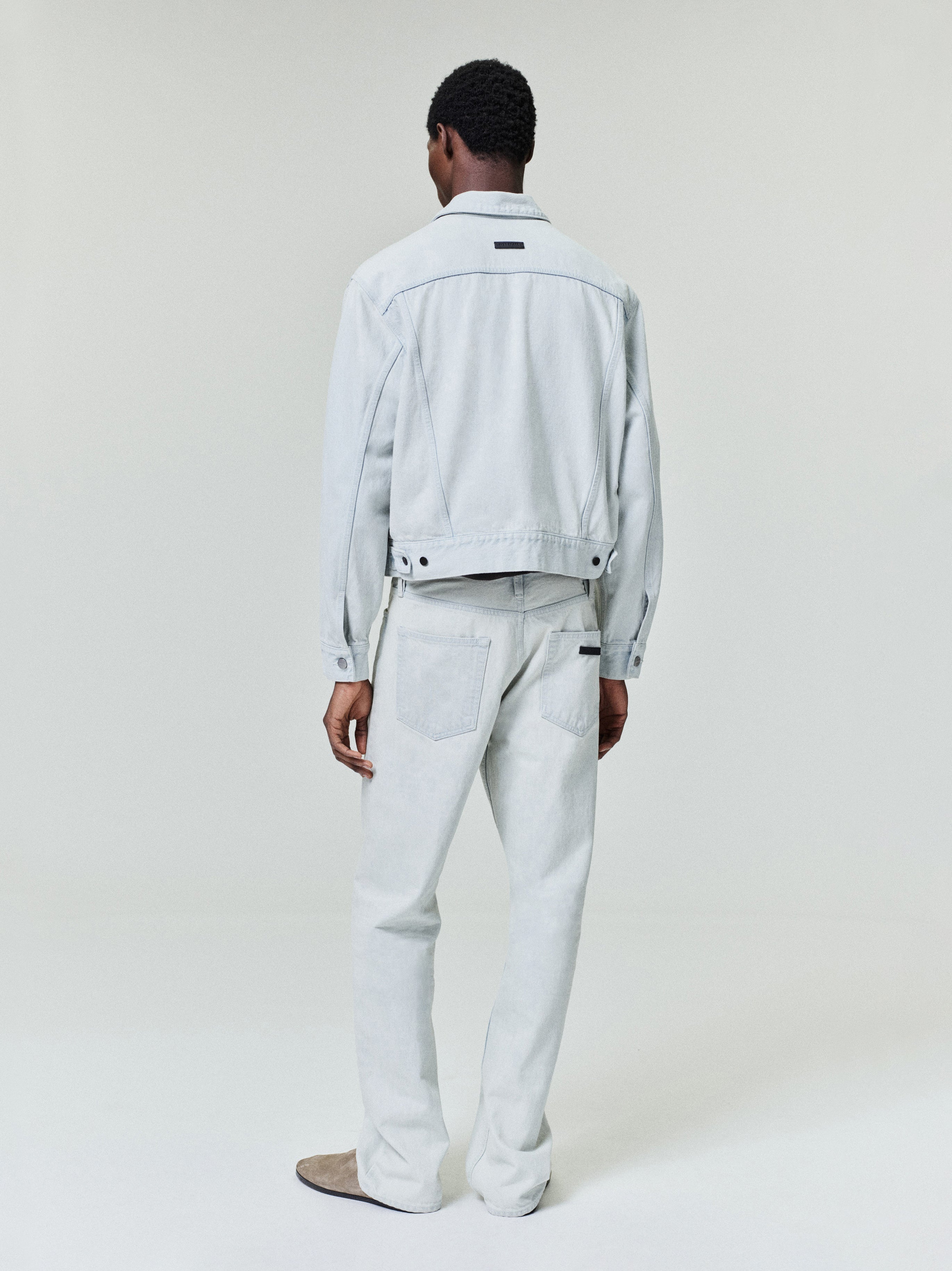 Essentials Bleached Denim Classic Trucker Jacket Bleach Wash