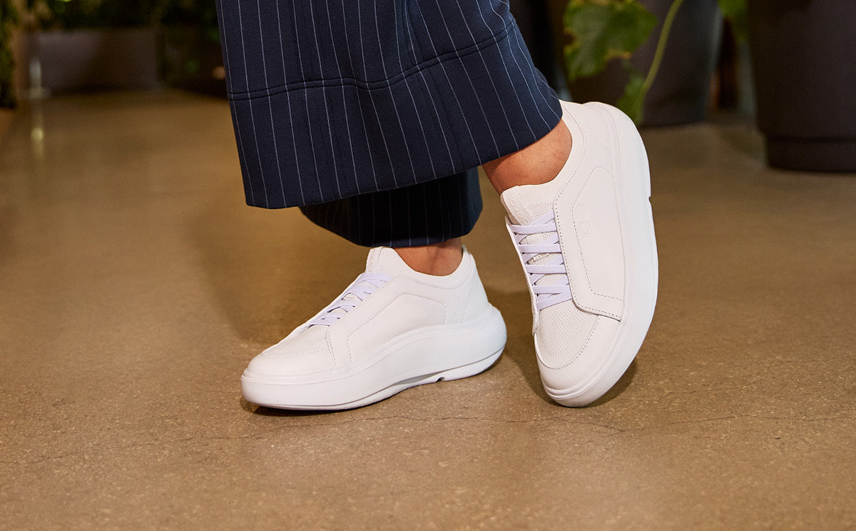Oofos Women's Slip-On Leather Shoe White