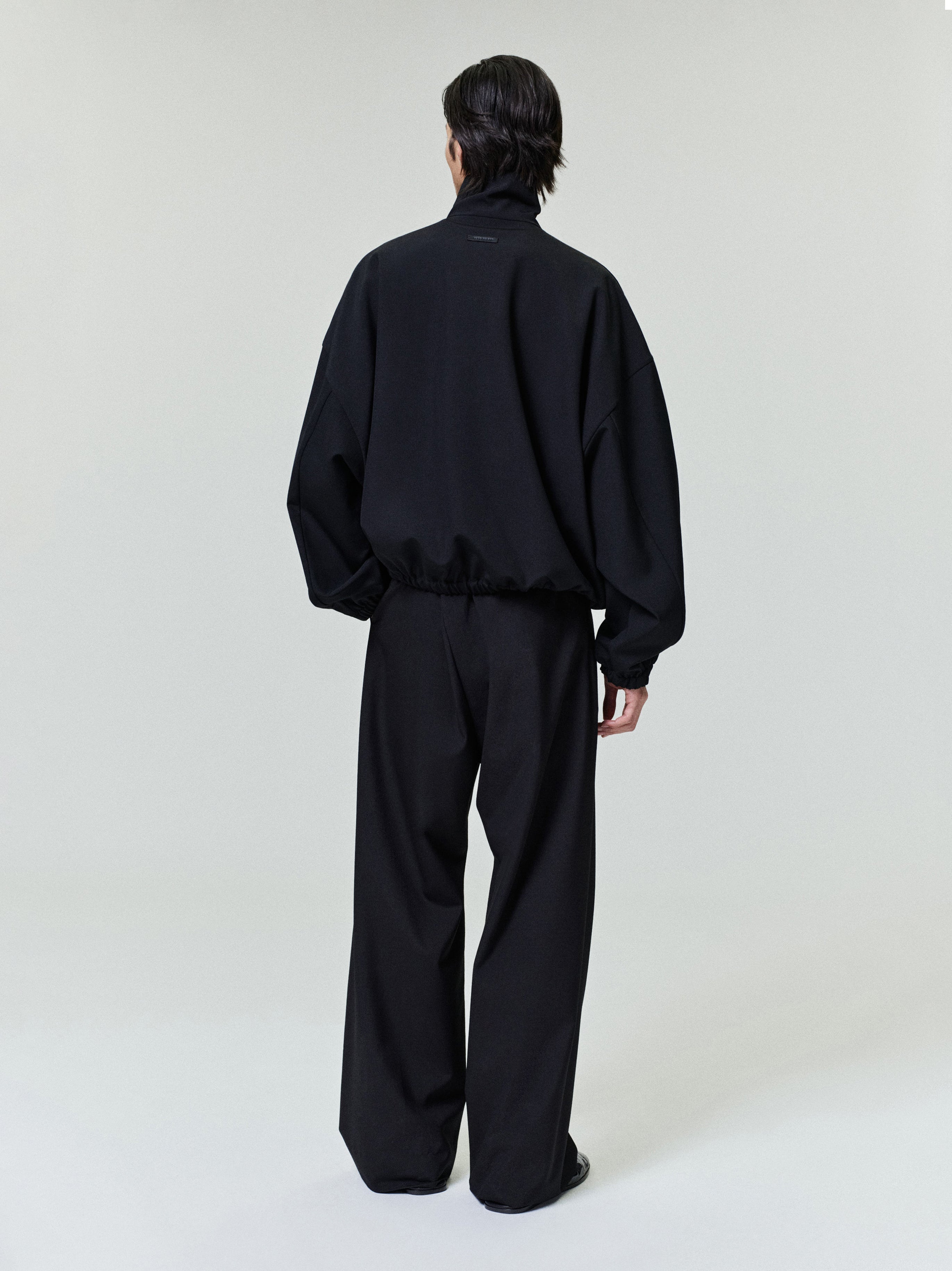 Essentials Wool Ripstop Half Zip Track Jacket Black