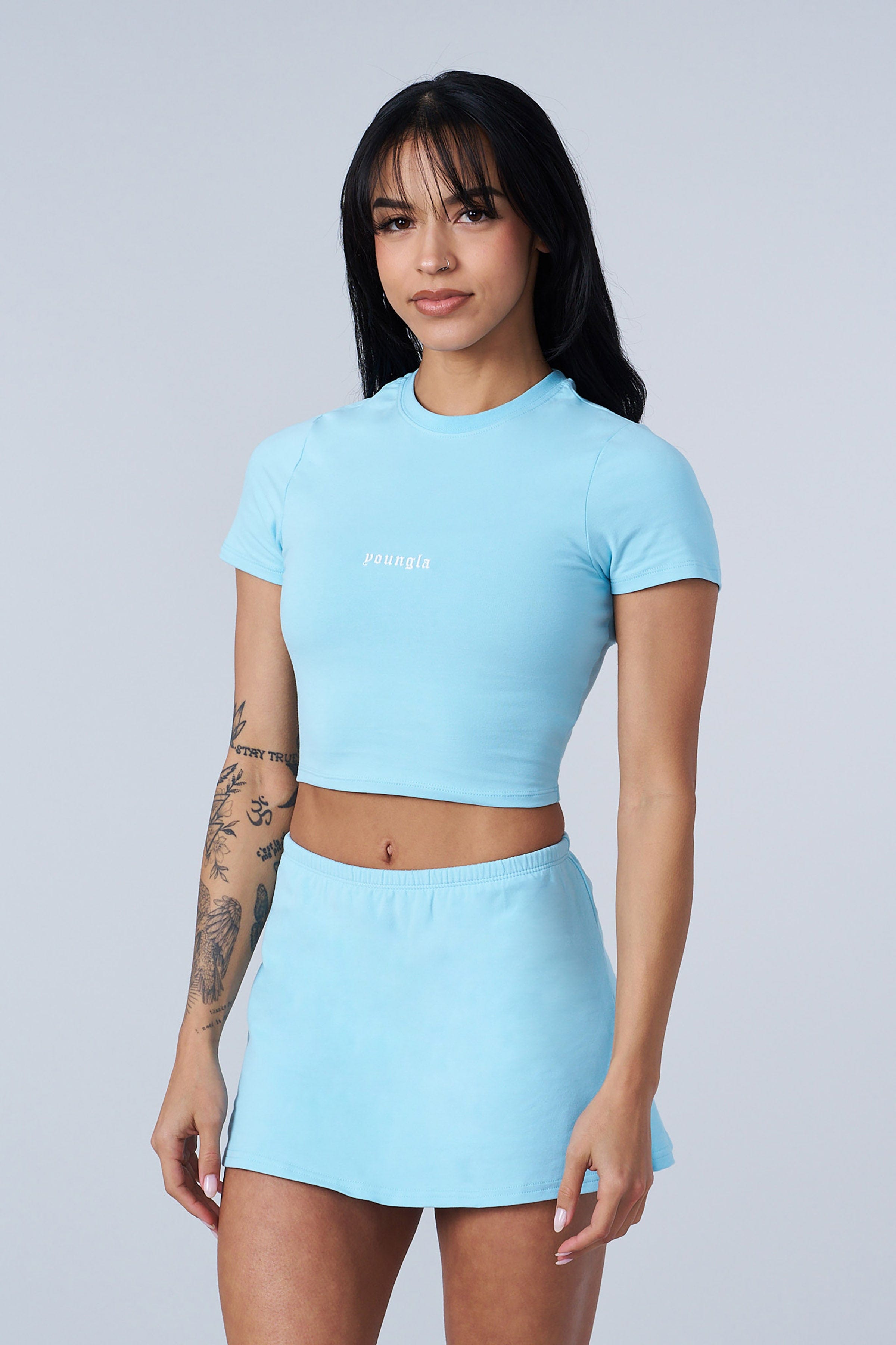 YoungLA W442 - Love Sets - Baby Tee Sky Blue