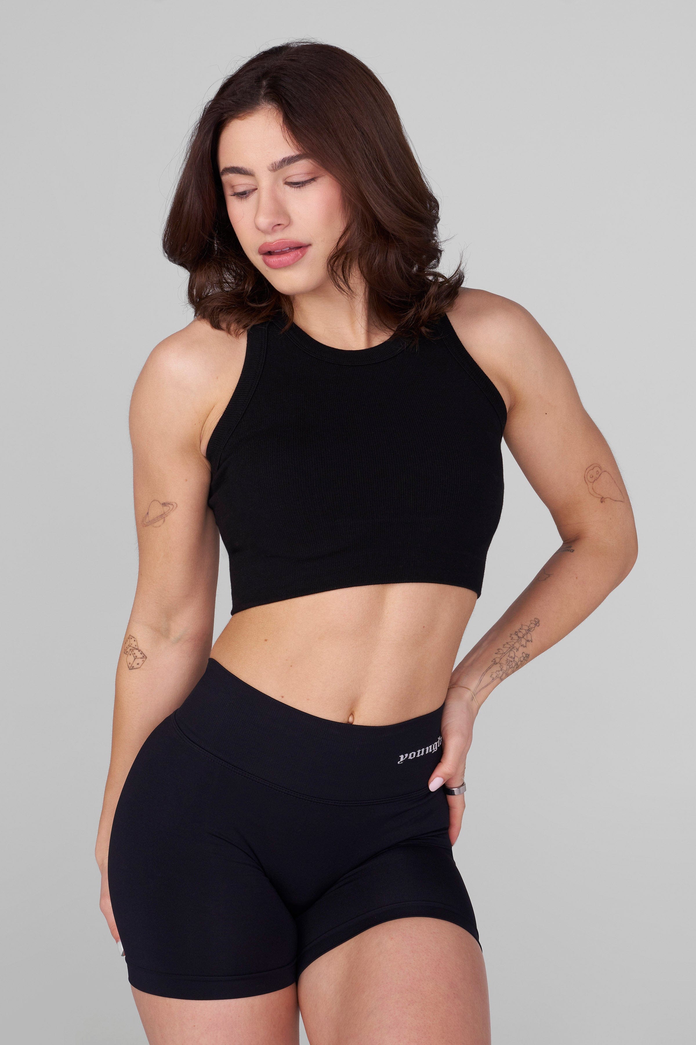 YoungLA W358 Lift Seamless High Neck Bra Black