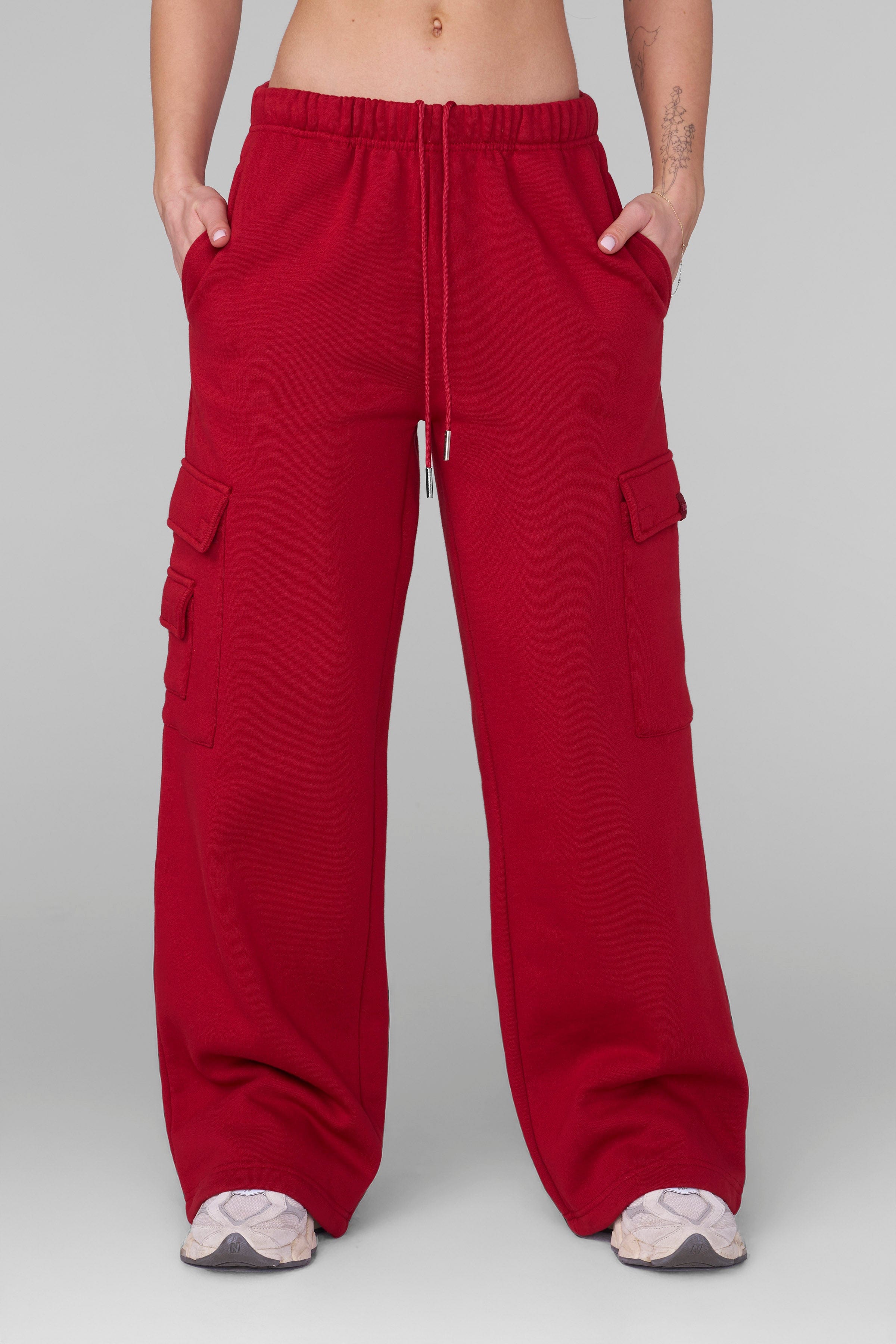 YoungLA W272 Classic Cargo Jogger Red