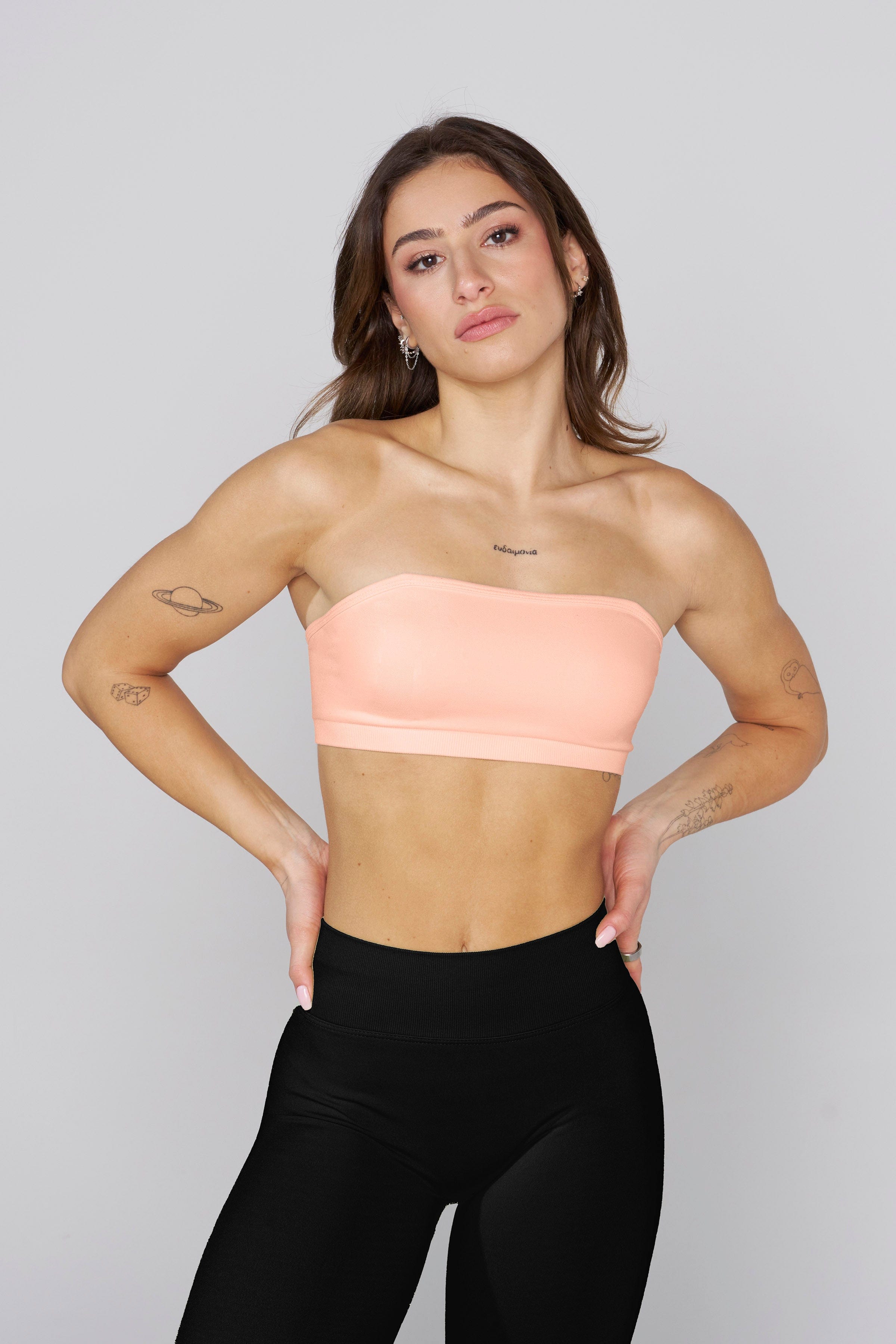YoungLA W333 Seamless Curve Bandeau Peachy