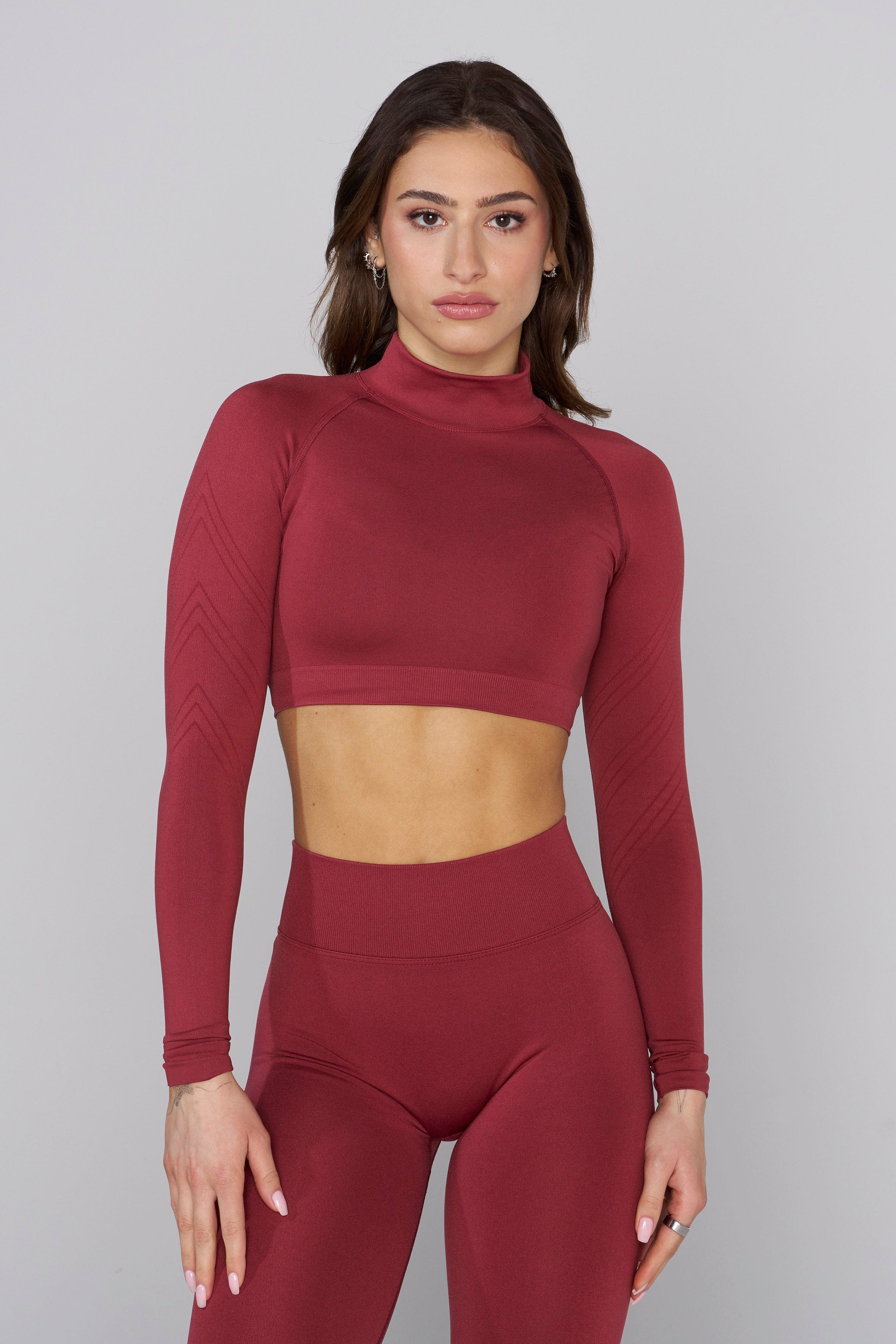 YoungLA W445 Seamless Curve Longsleeve crop Cider
