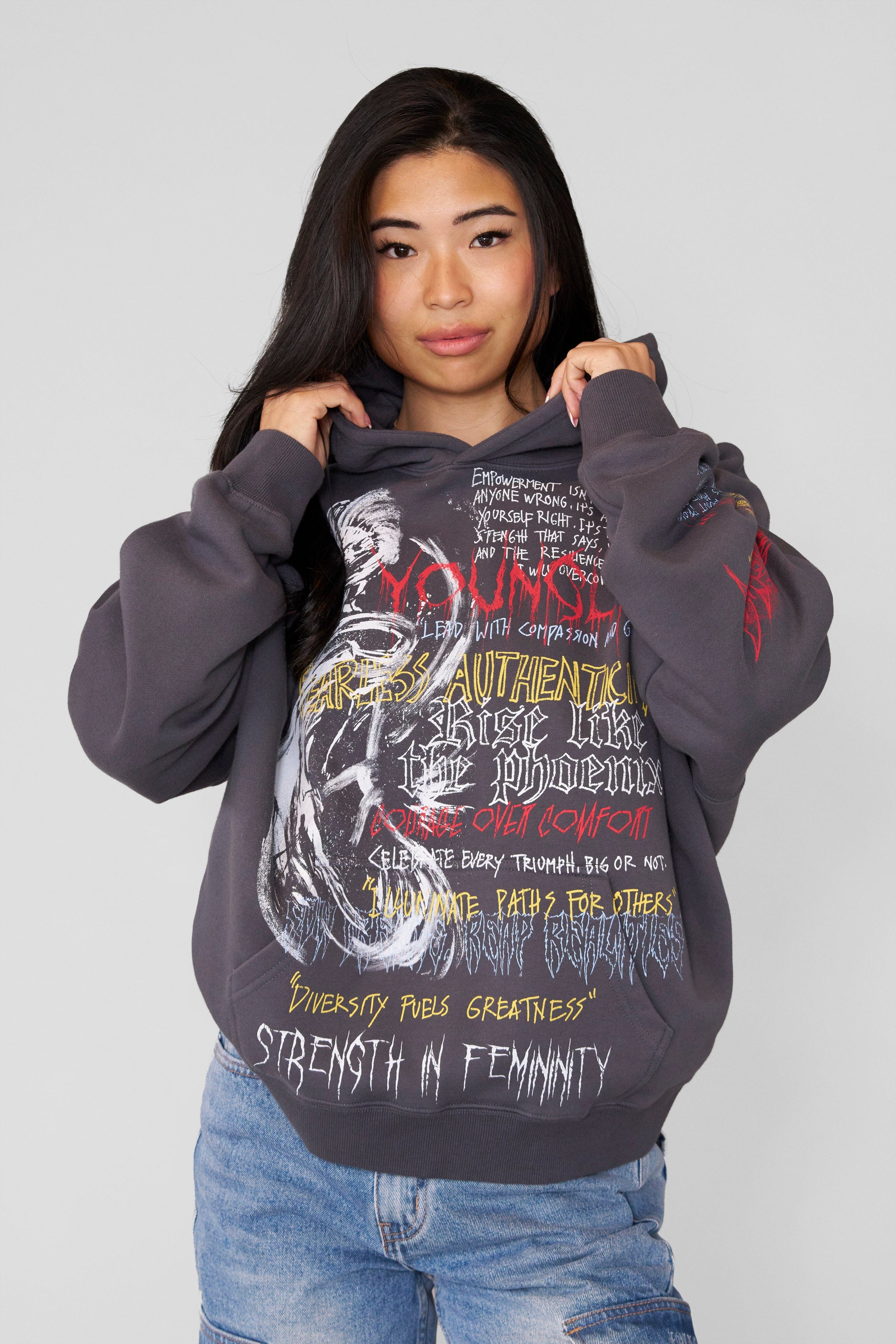 YoungLA W559 Empowerment hoodie Charcoal