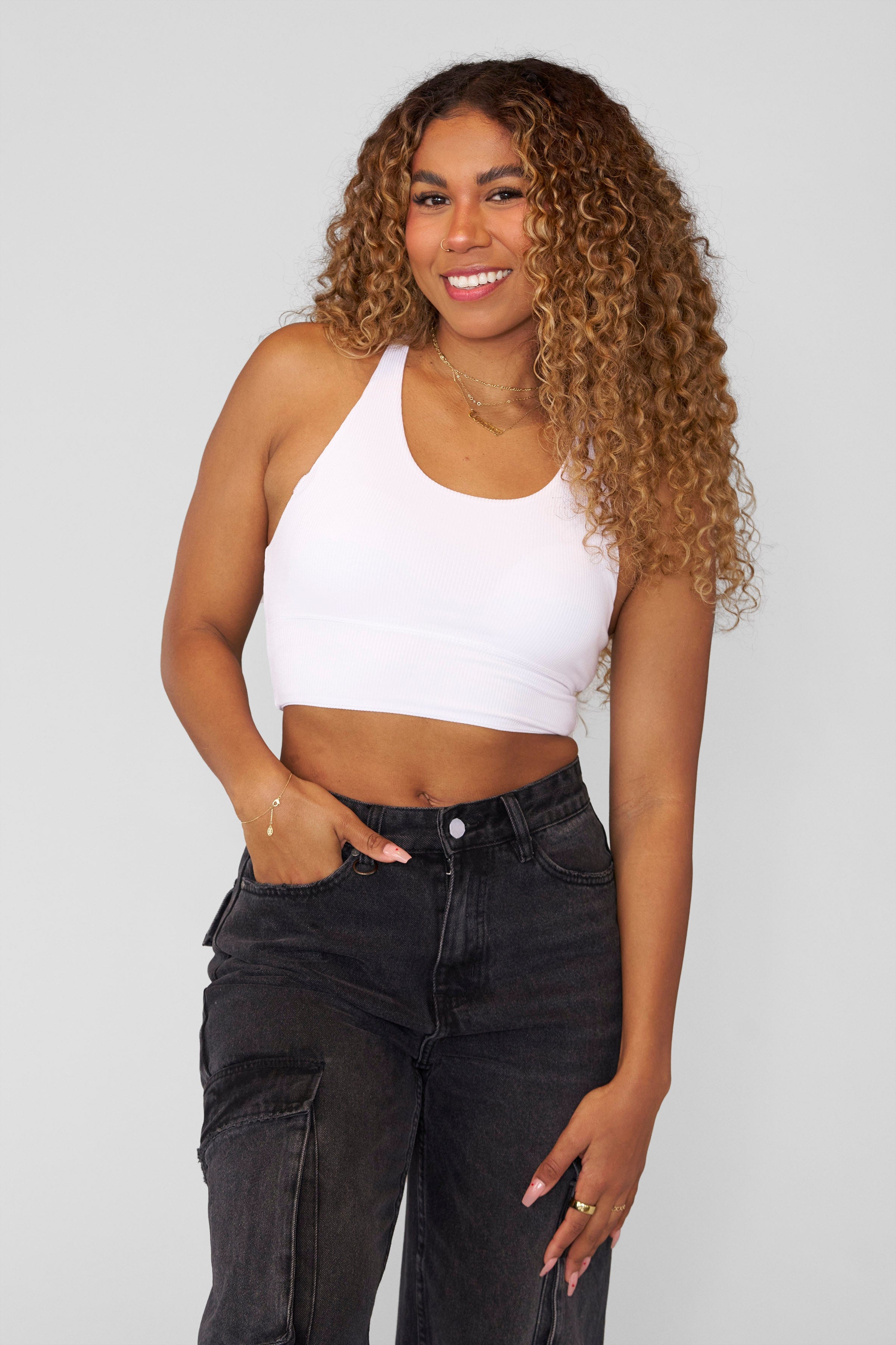 YoungLA W475 Divine Ribbed Tank White