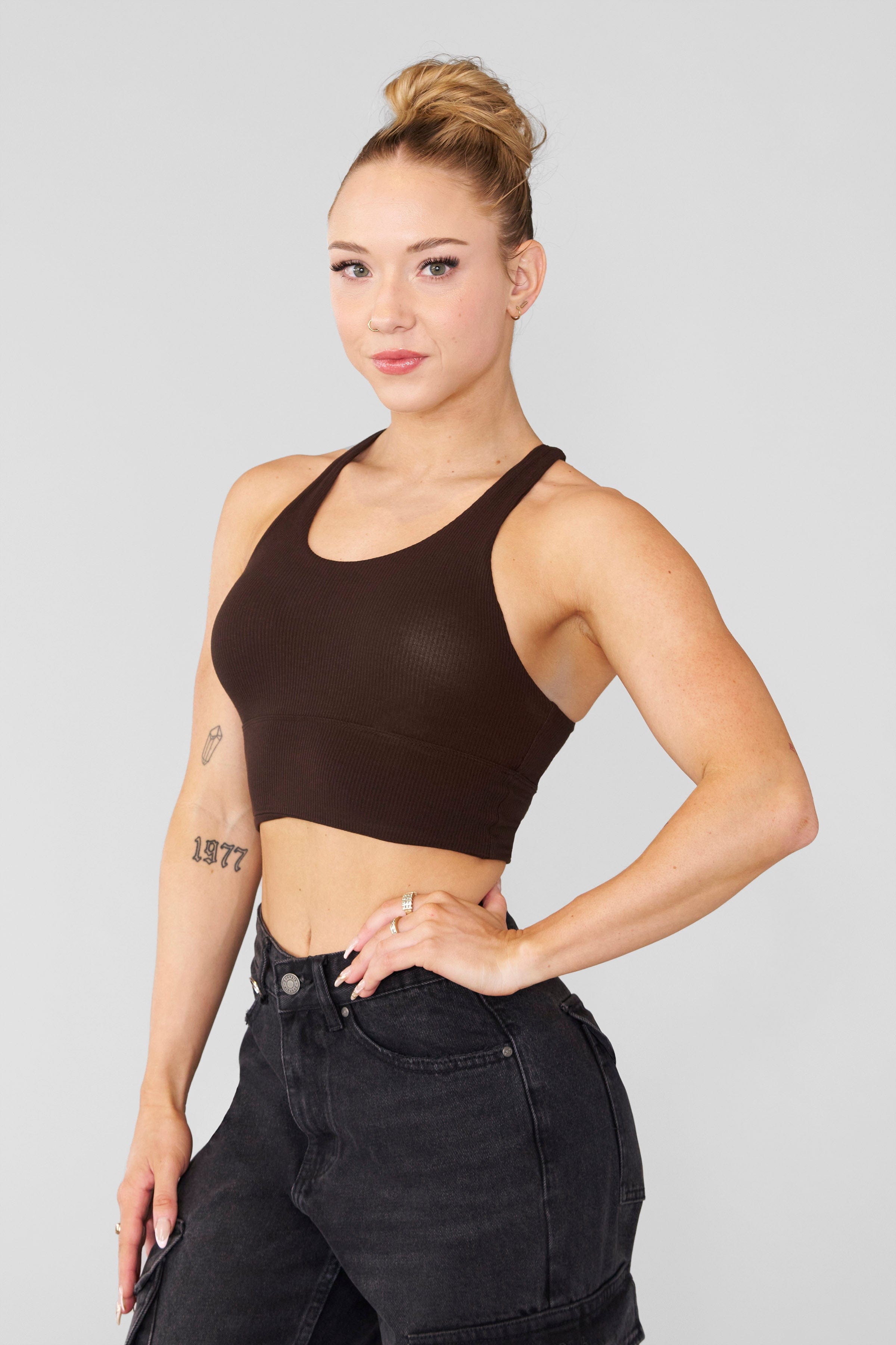 YoungLA W475 Divine Ribbed Tank Brown