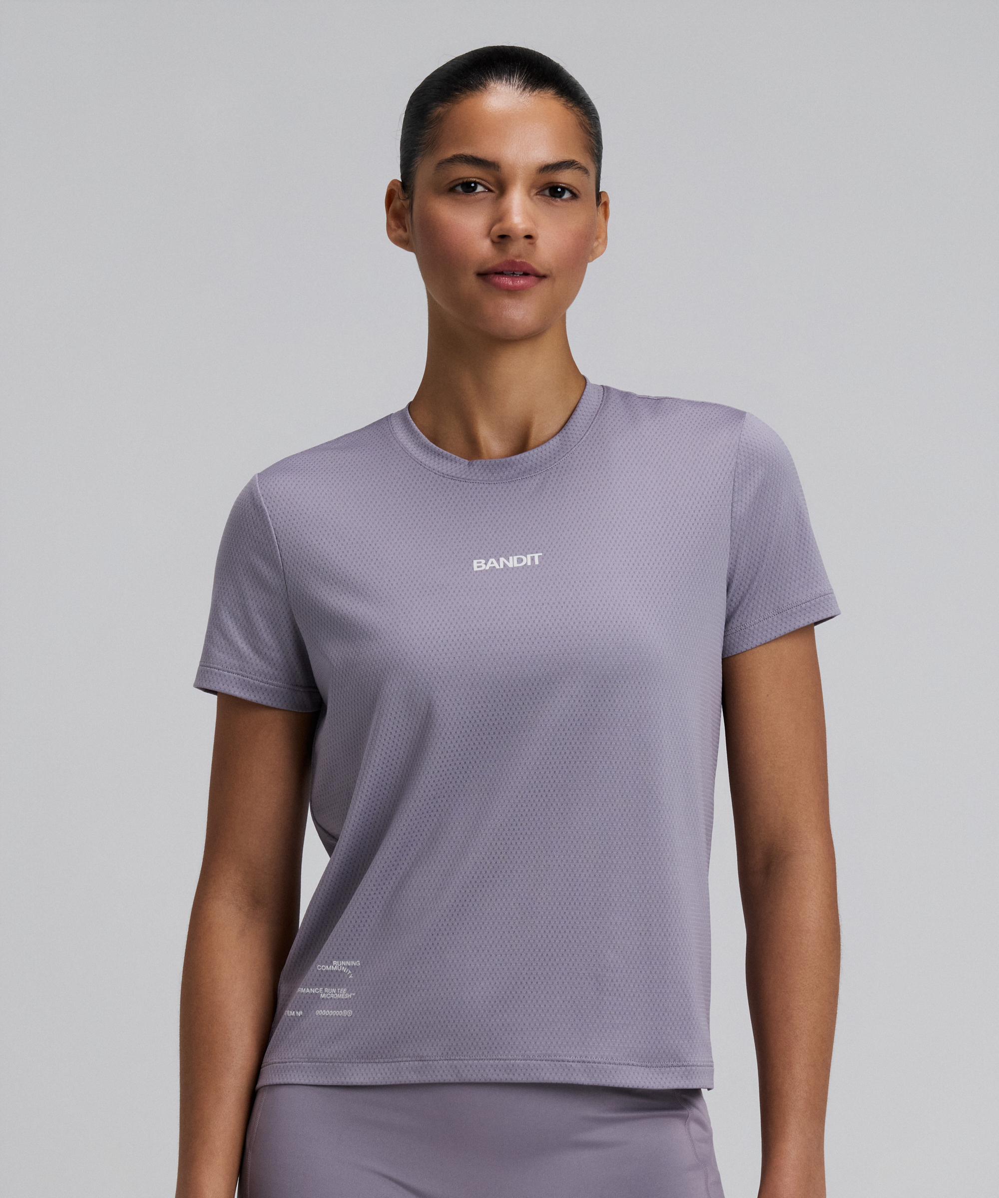 Bandit Womens Micromesh Run Tee Violet Fog