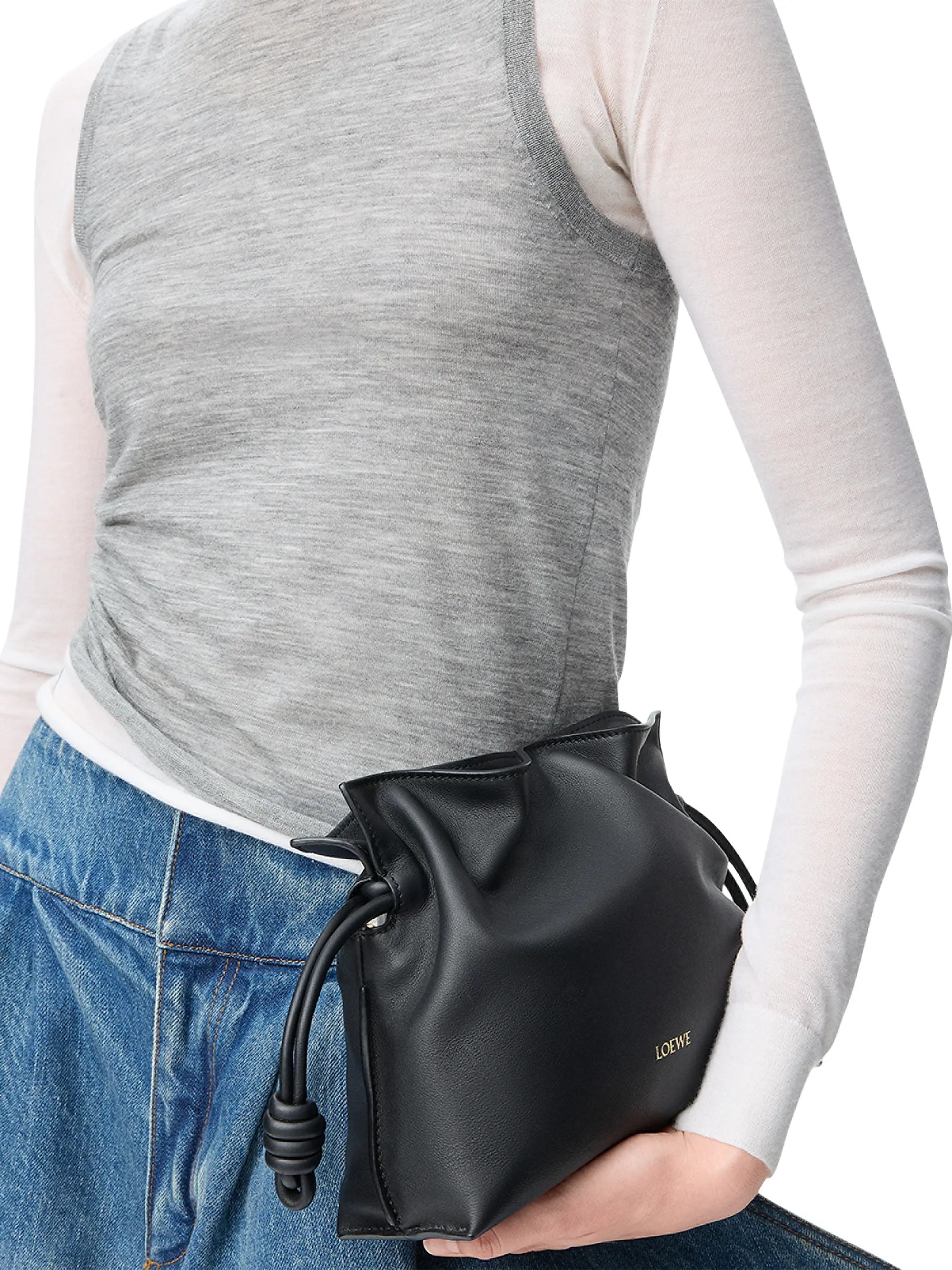 LOEWE Flamenco Mini Leather Clutch