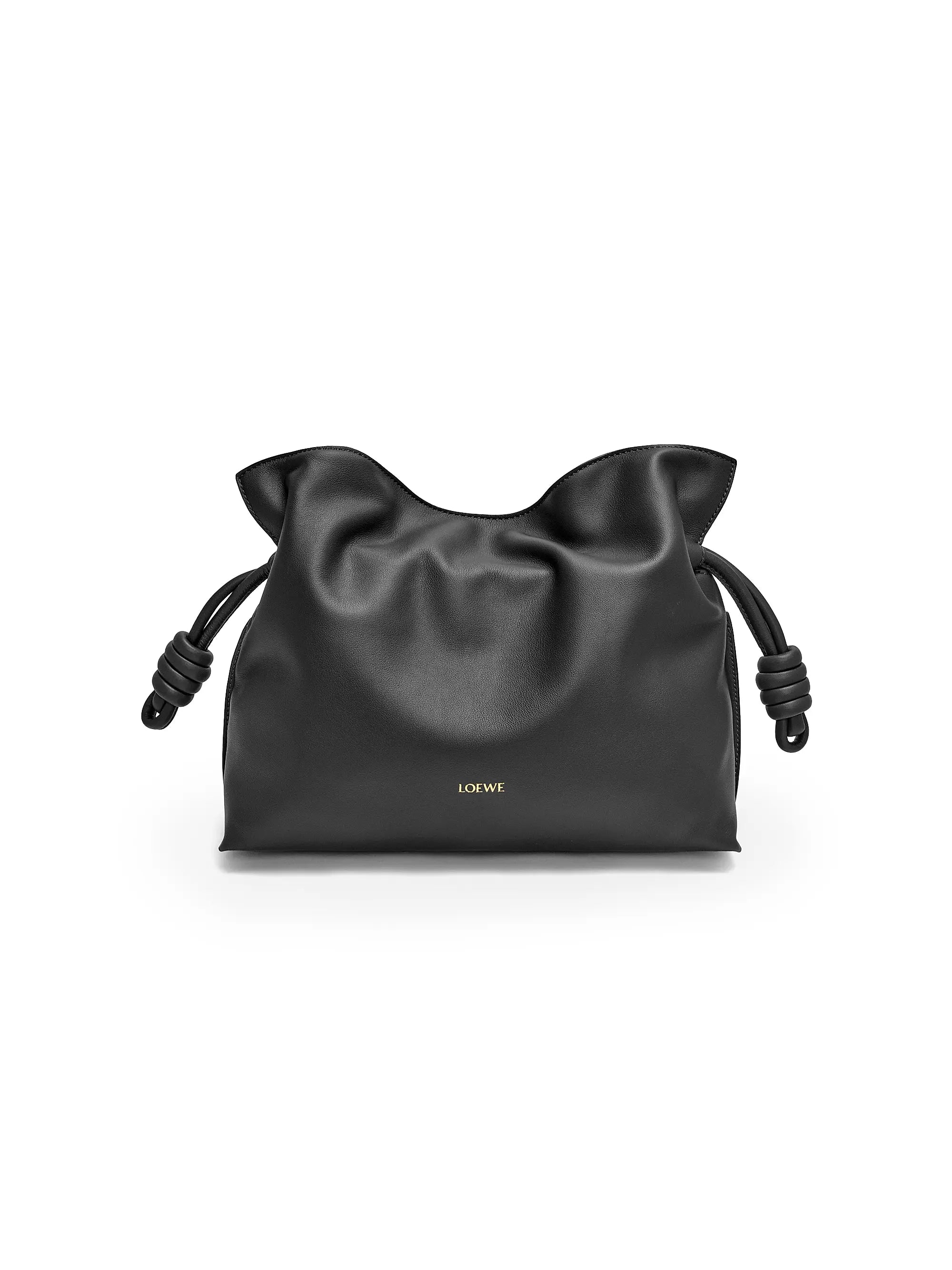 LOEWE Flamenco Drawstring Smooth Leather Clutch
