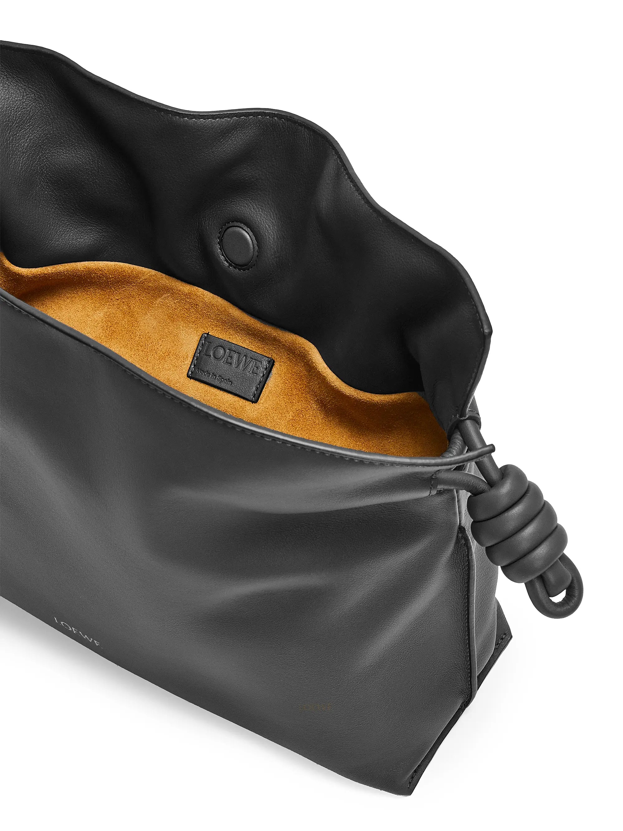 LOEWE Flamenco Drawstring Smooth Leather Clutch