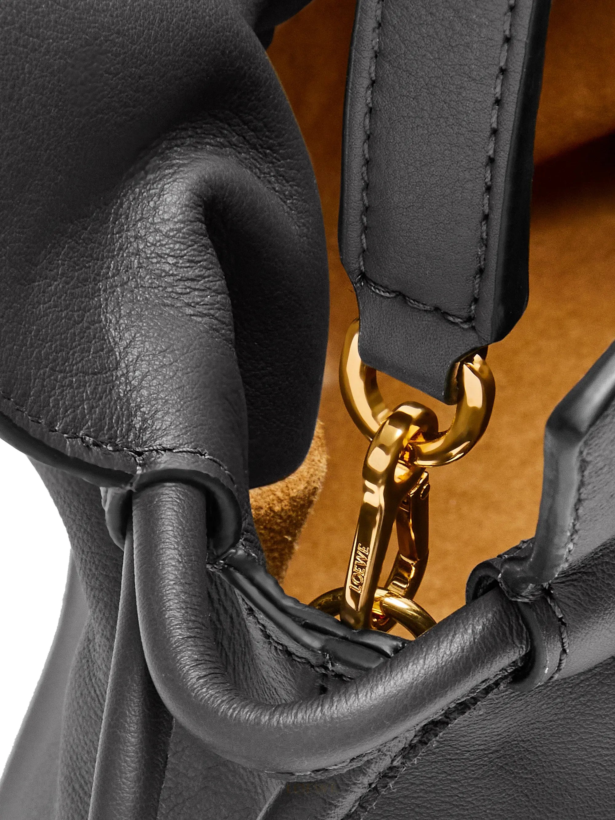 LOEWE Flamenco Drawstring Smooth Leather Clutch