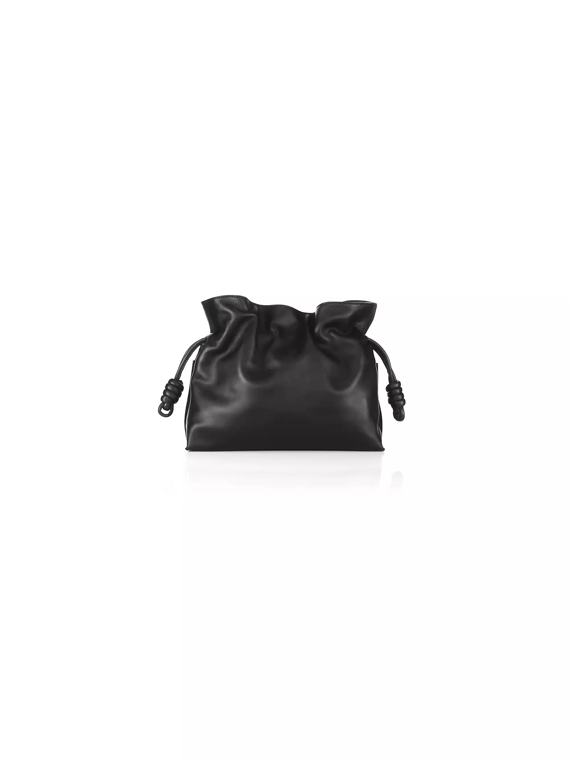 LOEWE Flamenco Drawstring Smooth Leather Clutch