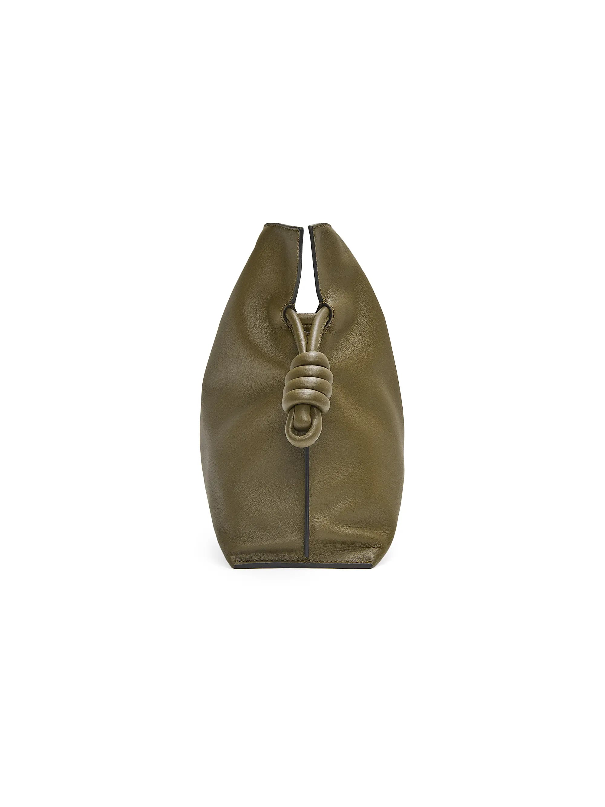 LOEWE Flamenco Drawstring Smooth Leather Clutch