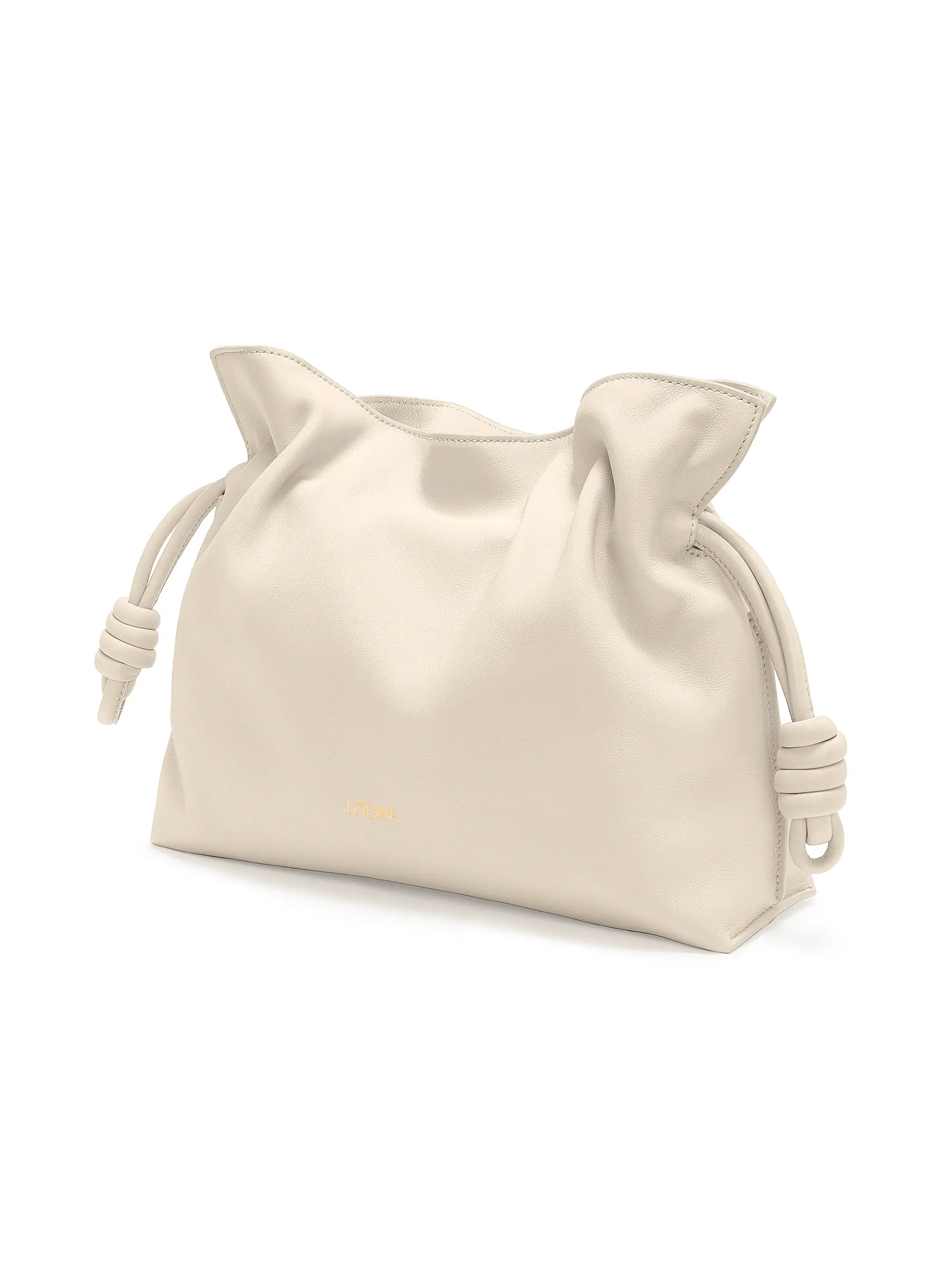 LOEWE Flamenco Drawstring Smooth Leather Clutch