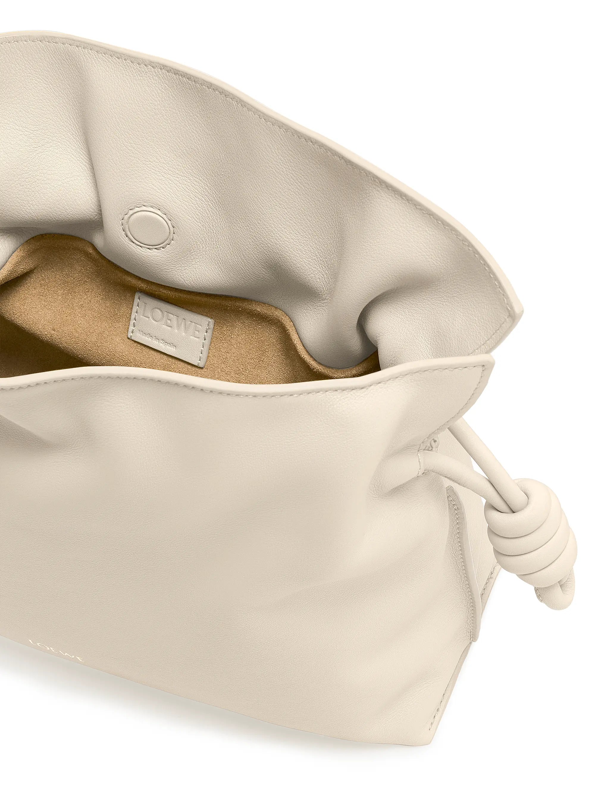 LOEWE Flamenco Drawstring Smooth Leather Clutch
