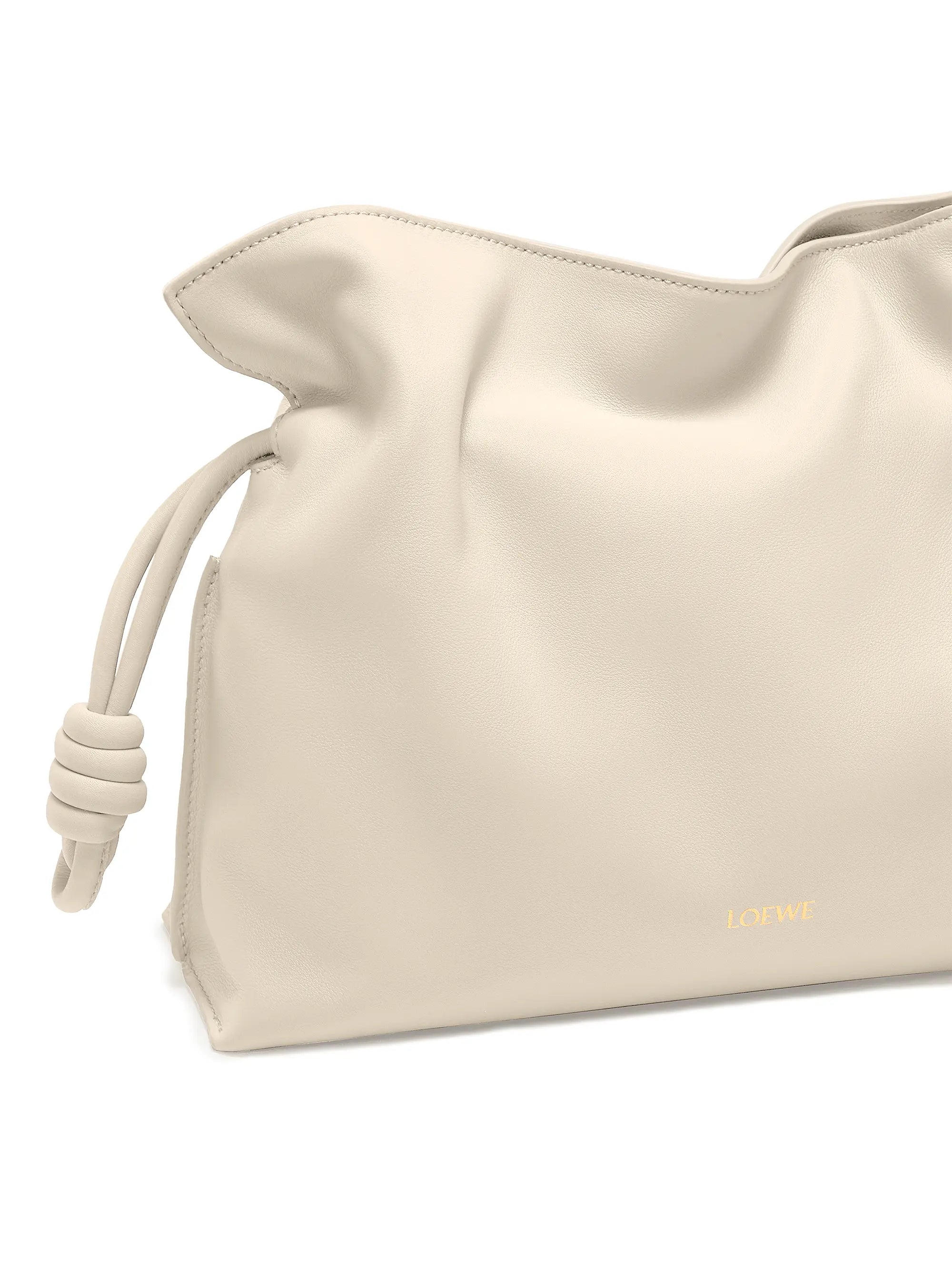 LOEWE Flamenco Drawstring Smooth Leather Clutch