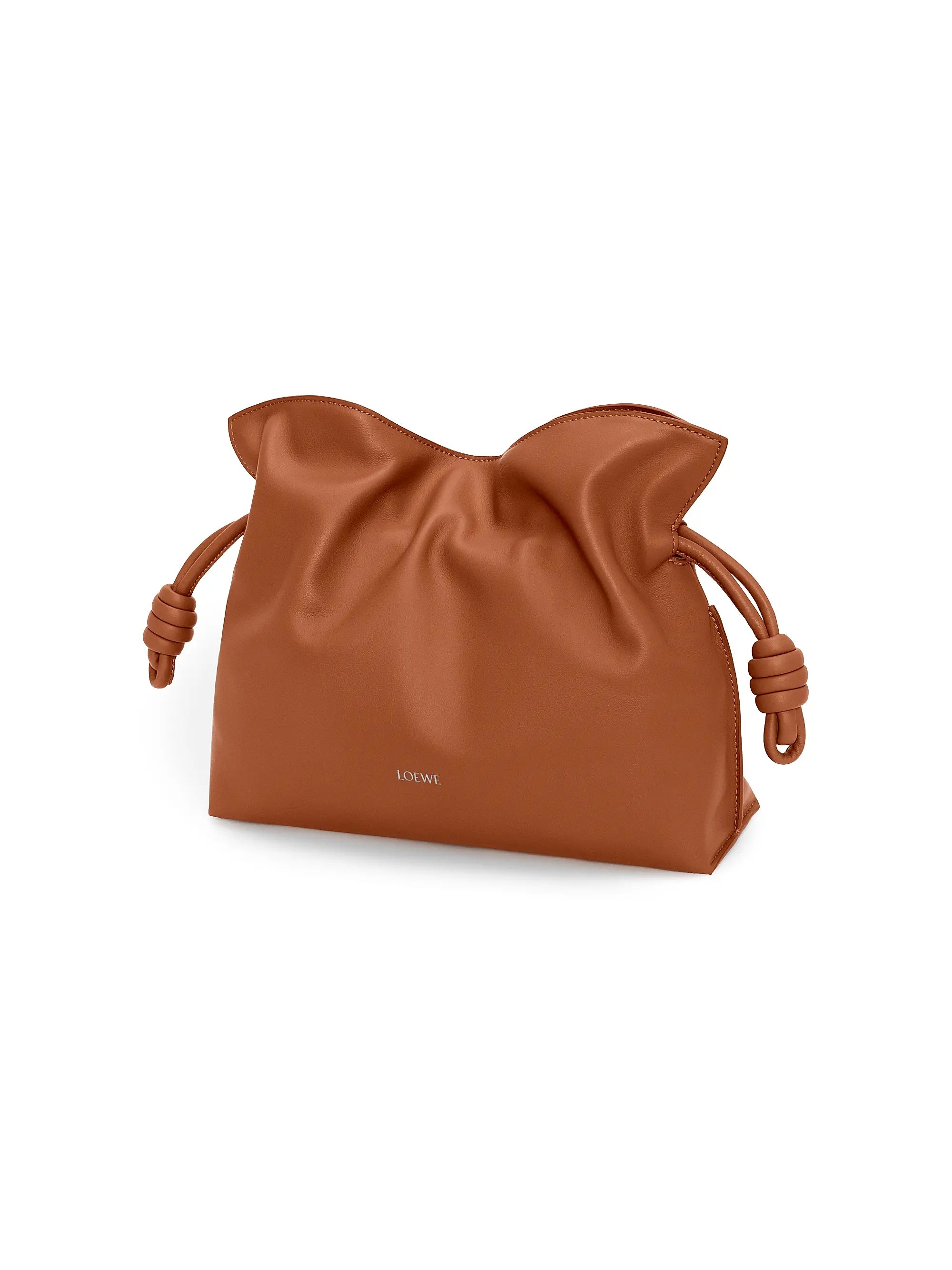 LOEWE Flamenco Drawstring Smooth Leather Clutch