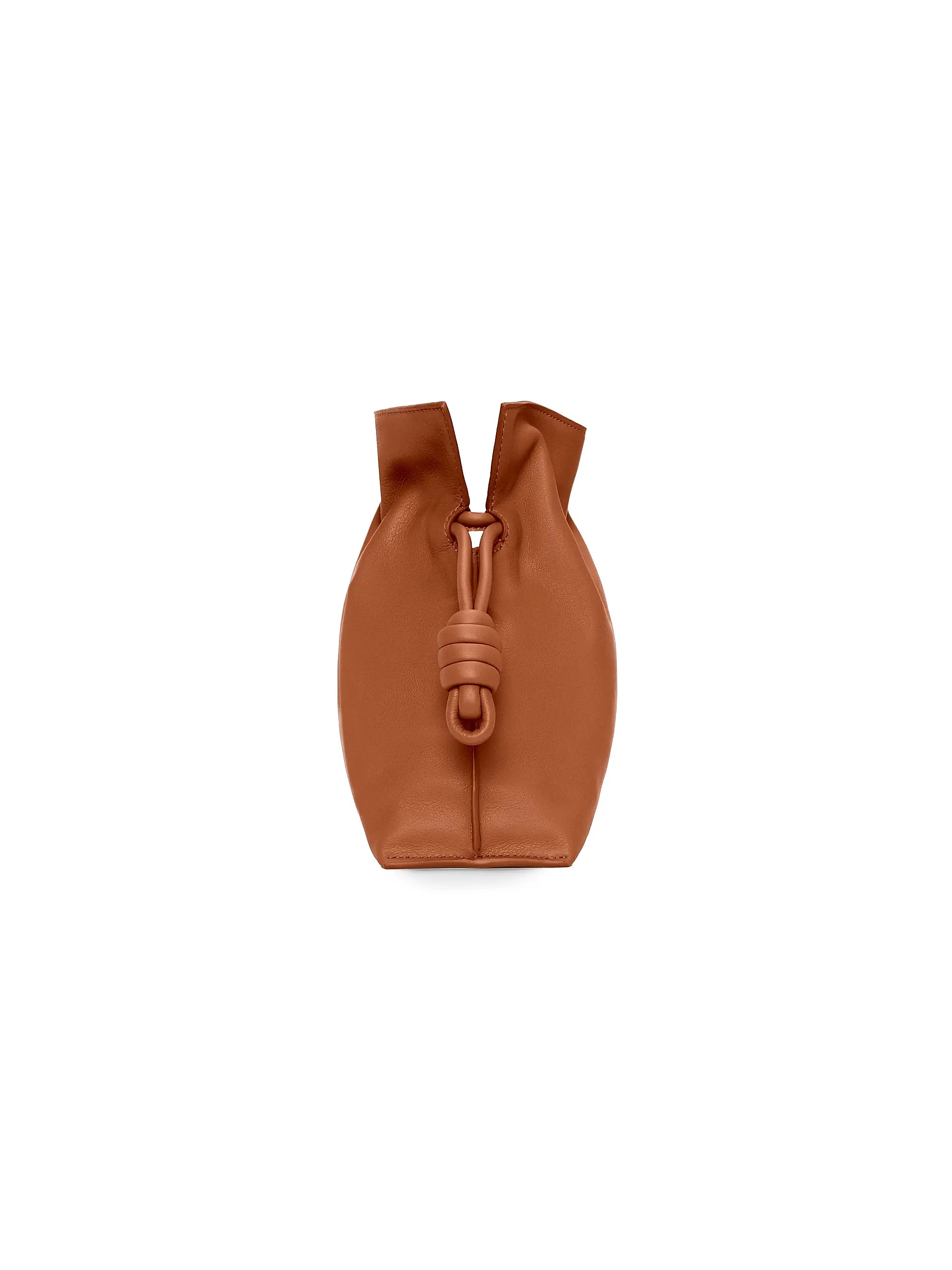 LOEWE Flamenco Drawstring Smooth Leather Clutch