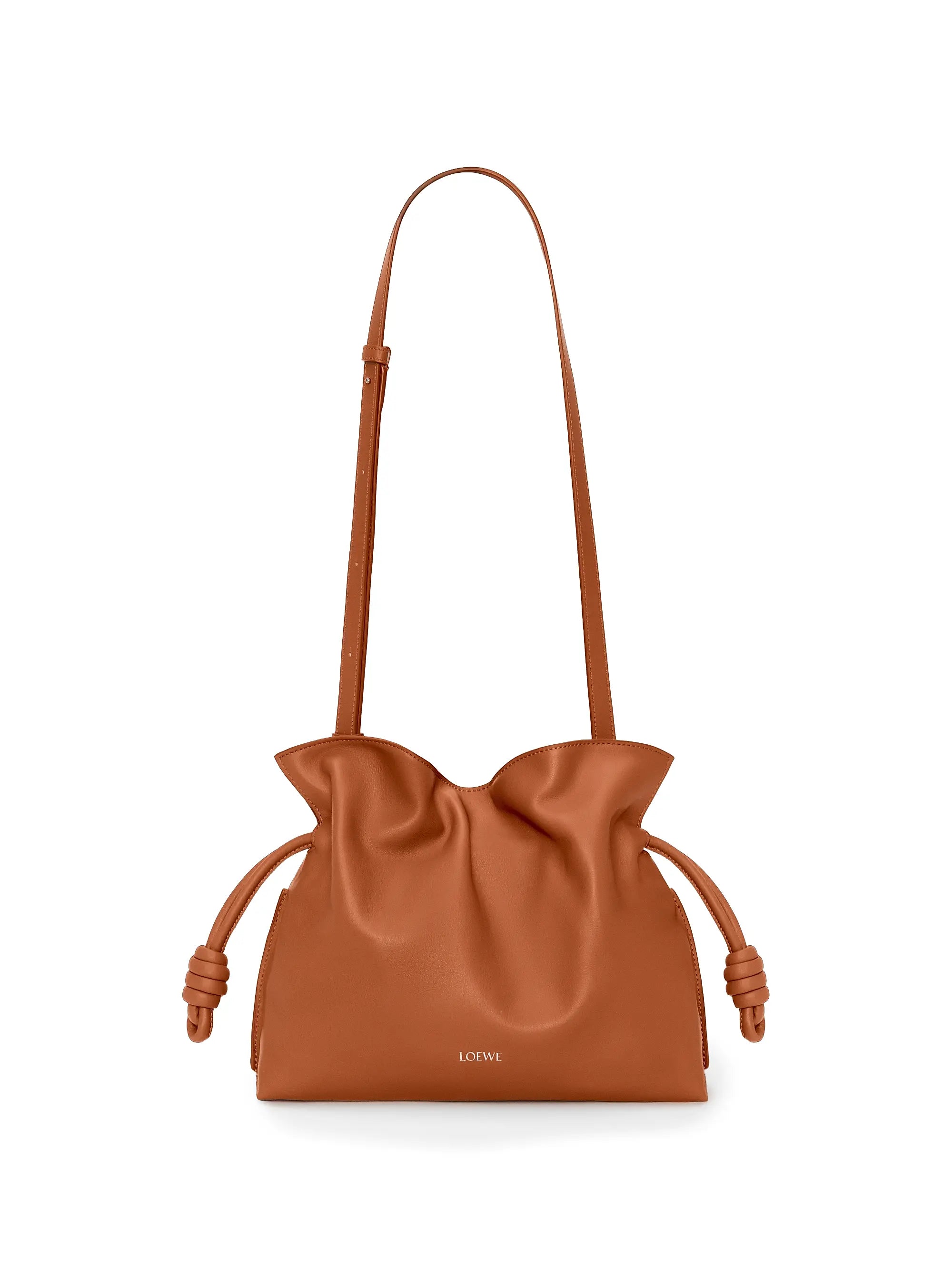 LOEWE Flamenco Drawstring Smooth Leather Clutch