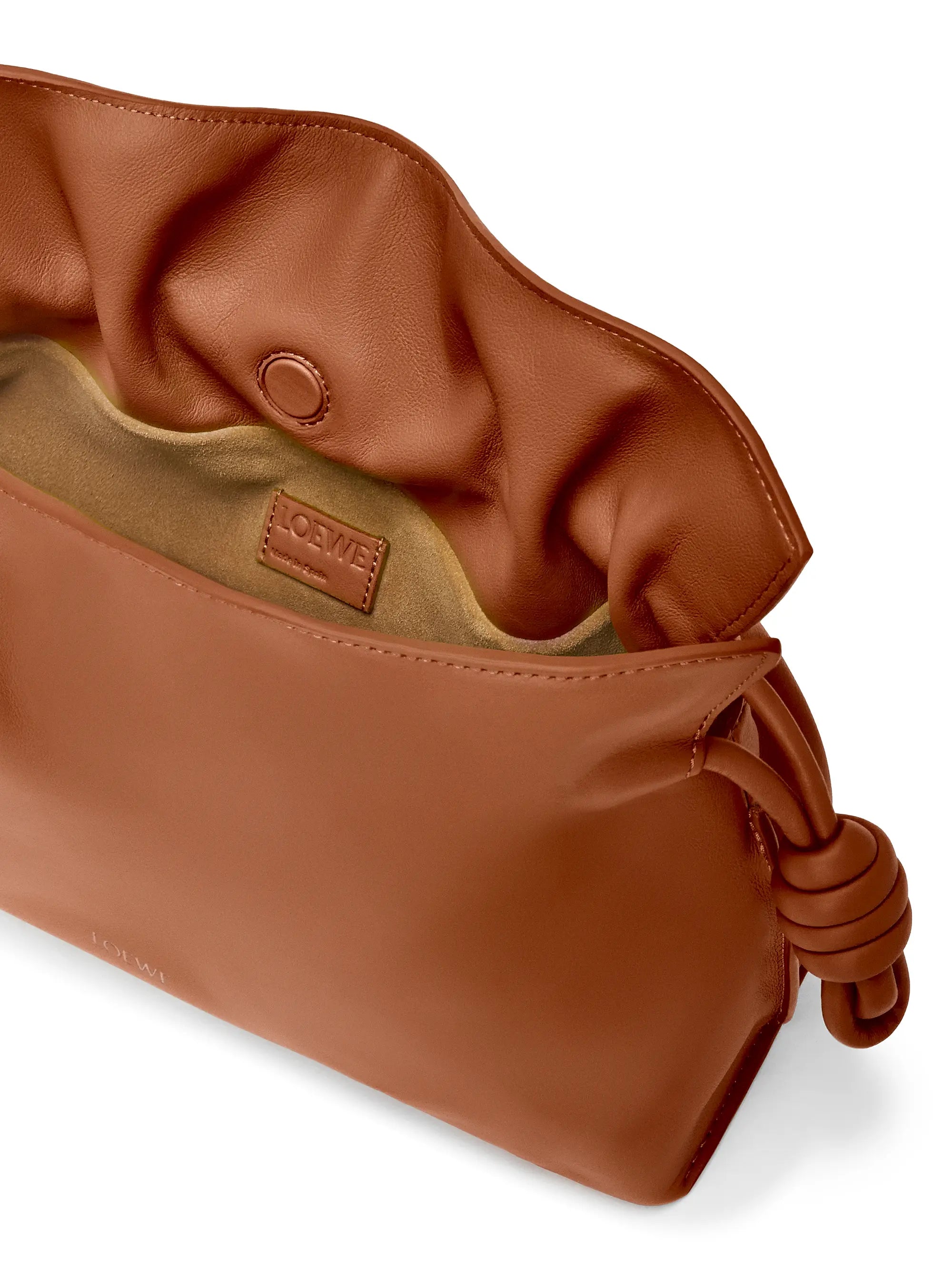LOEWE Flamenco Drawstring Smooth Leather Clutch
