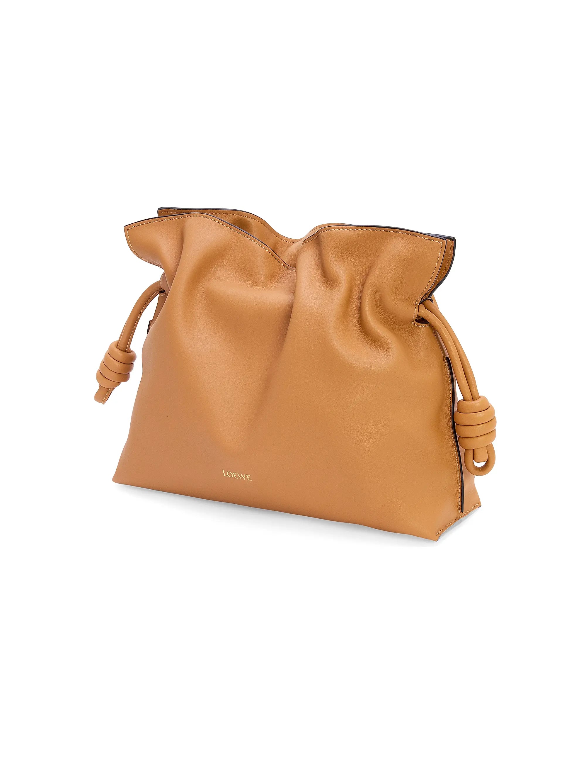 LOEWE Flamenco Drawstring Smooth Leather Clutch