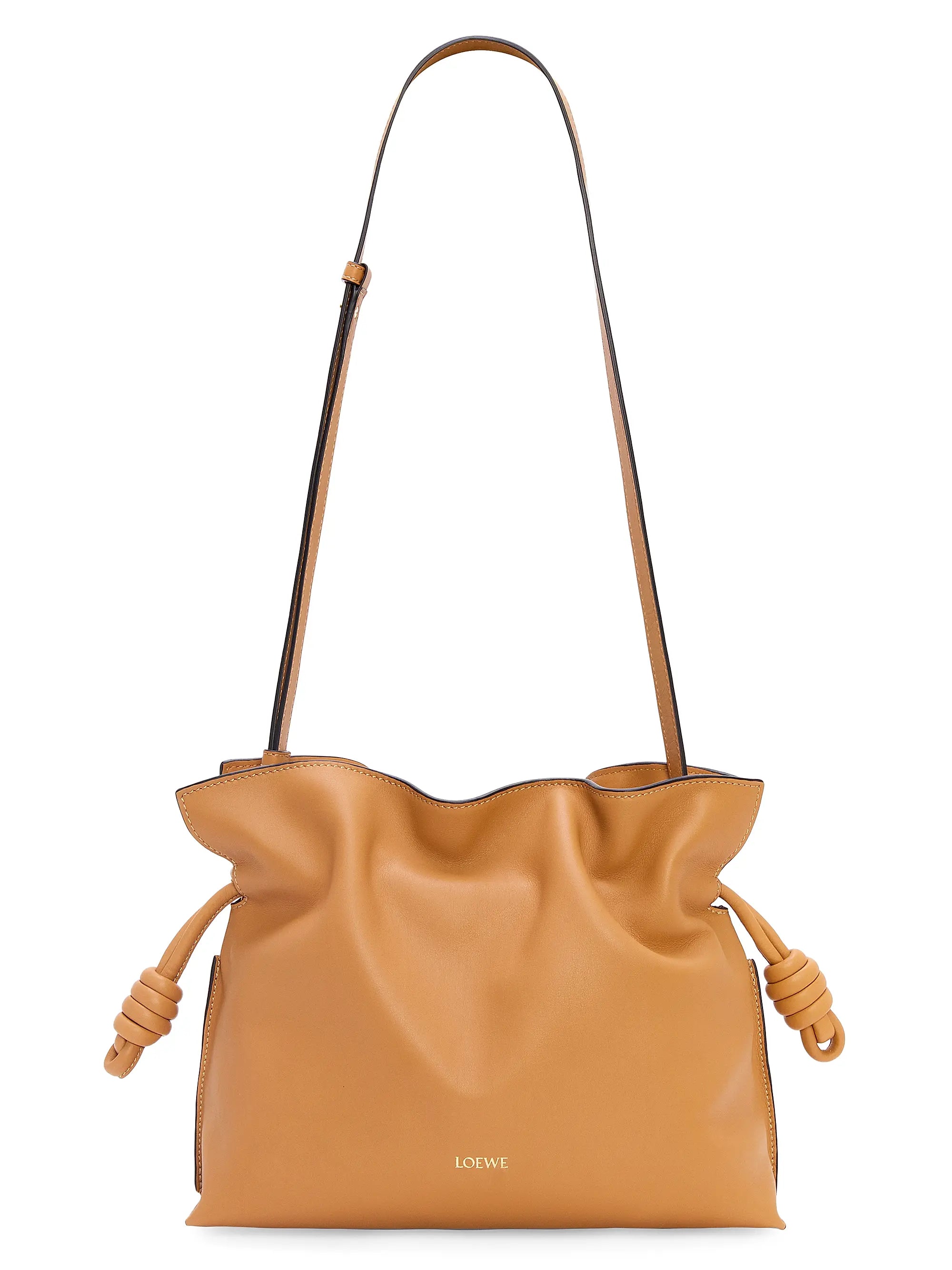 LOEWE Flamenco Drawstring Smooth Leather Clutch