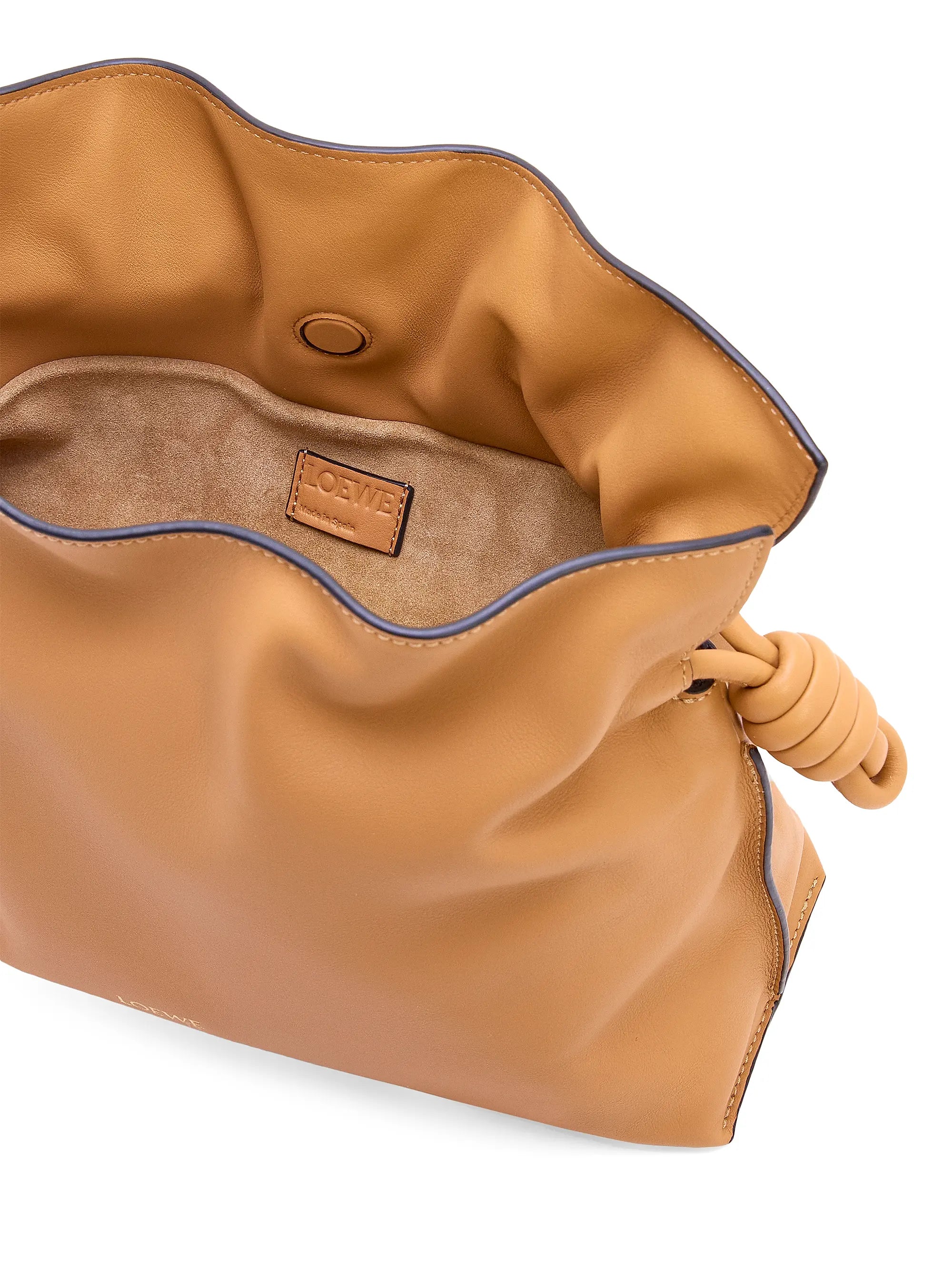 LOEWE Flamenco Drawstring Smooth Leather Clutch