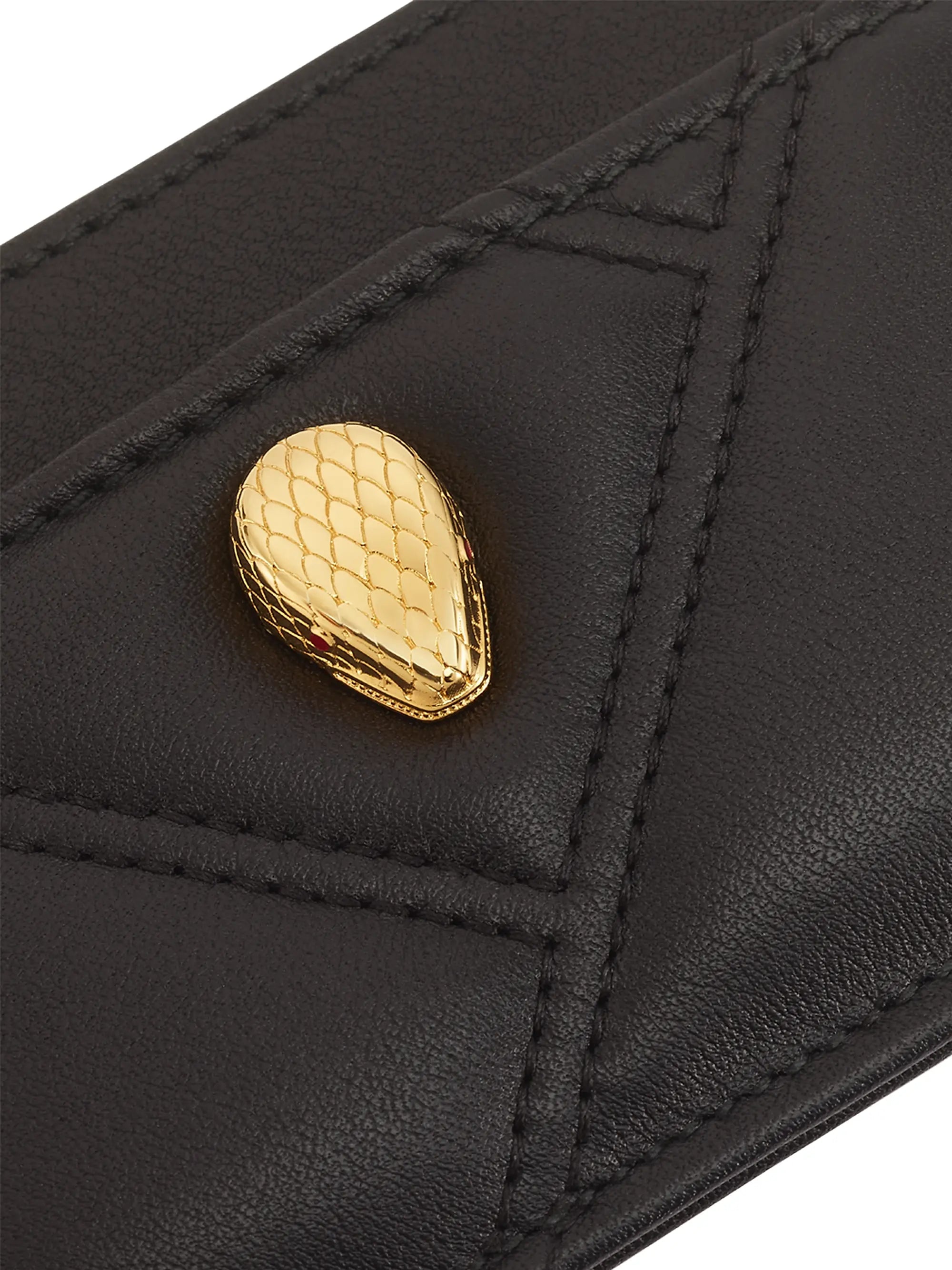 BVLGARI Serpenti Quilted Leather Card Holder