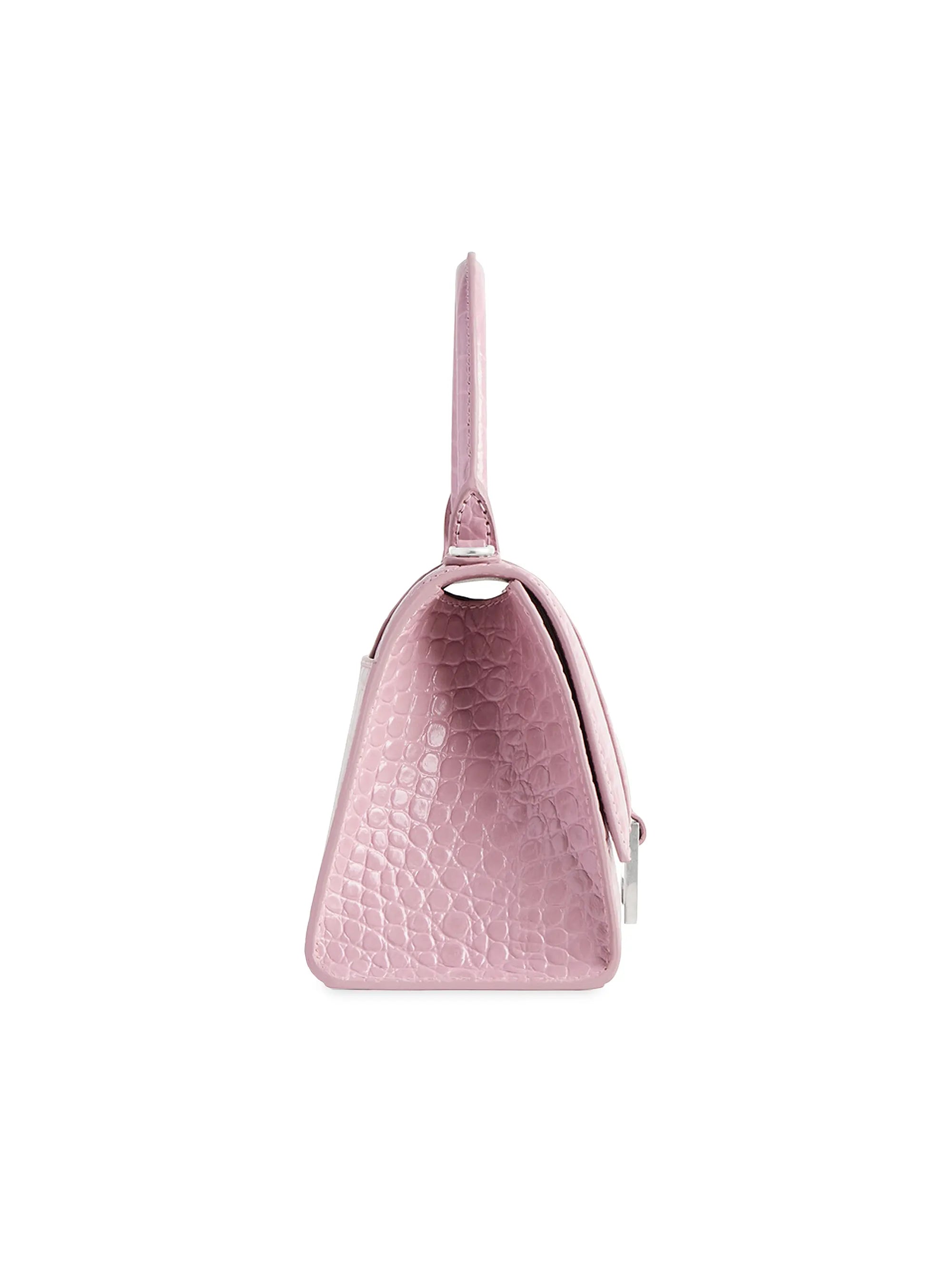 Balenciaga Hourglass Small Handbag Crocodile Embossed