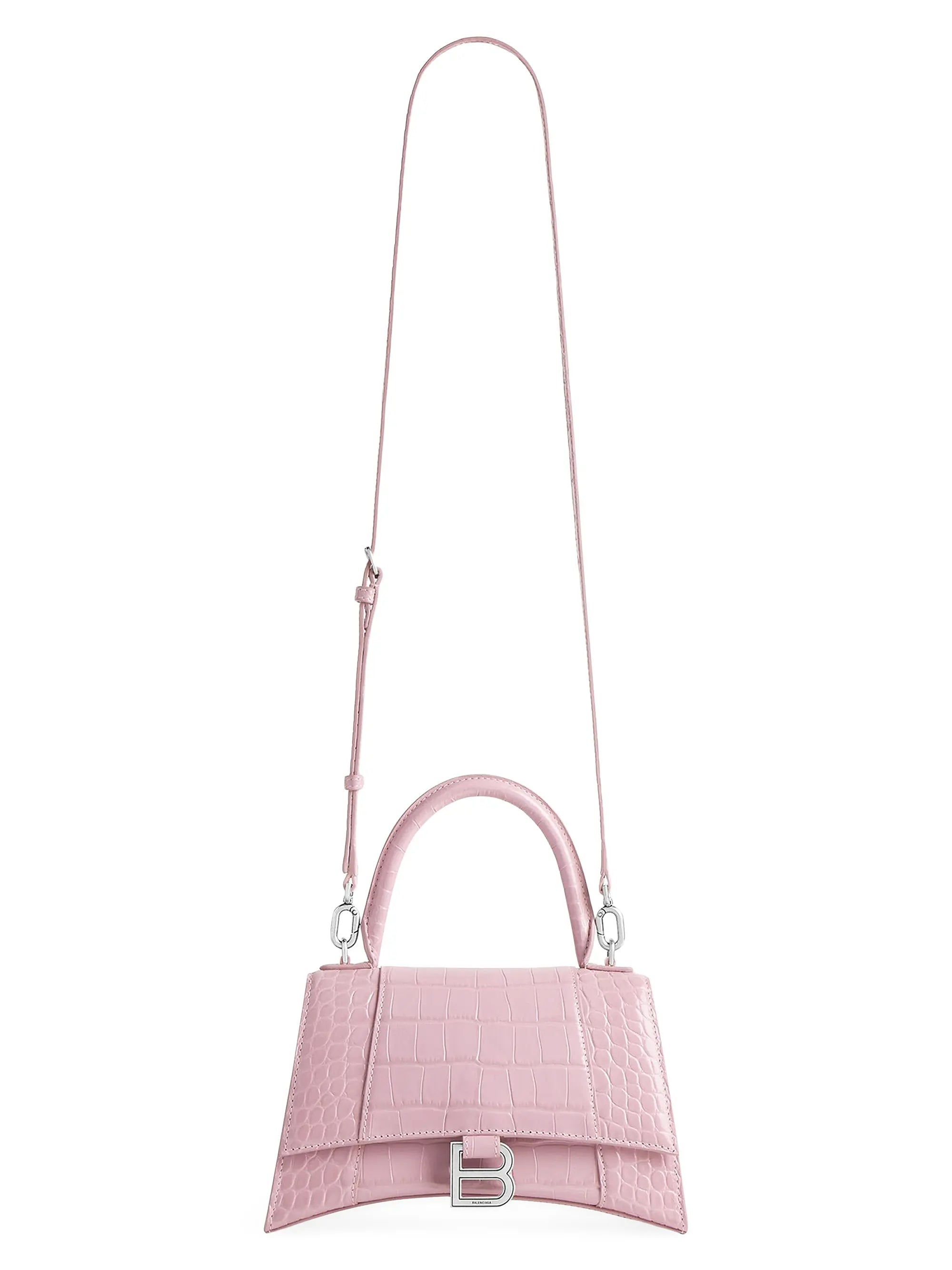 Balenciaga Hourglass Small Handbag Crocodile Embossed