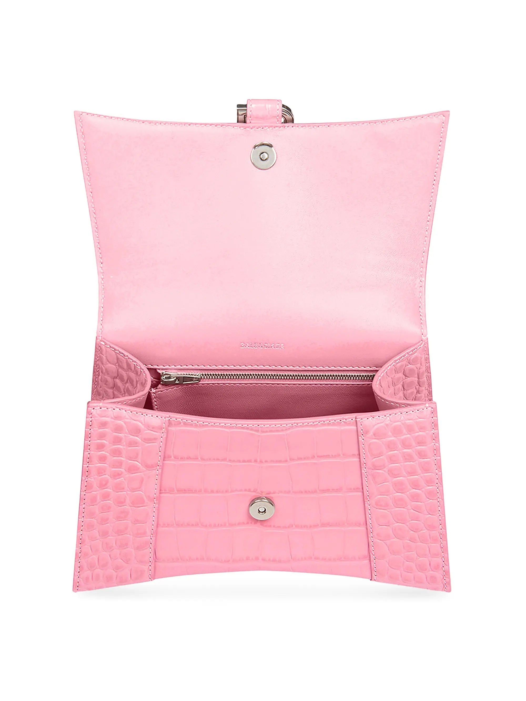 Balenciaga Hourglass Small Handbag Crocodile Embossed