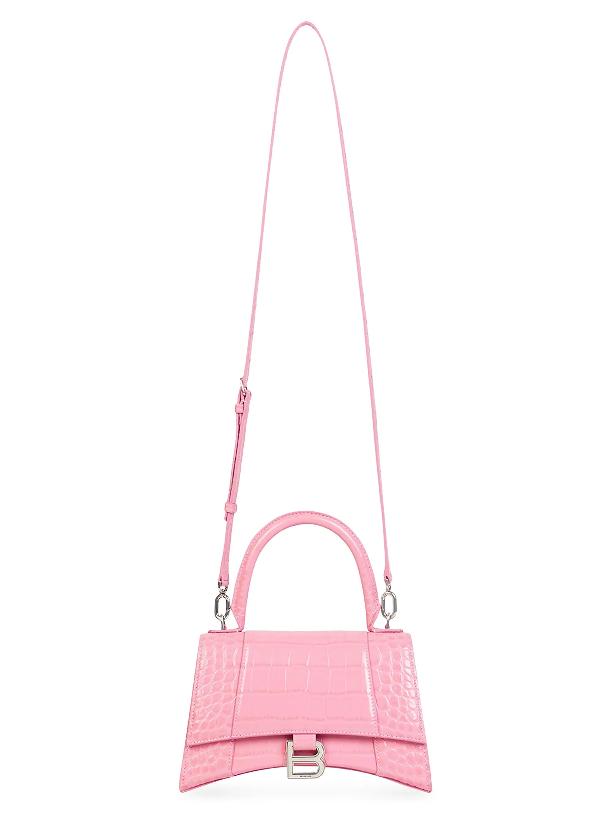 Balenciaga Hourglass Small Handbag Crocodile Embossed