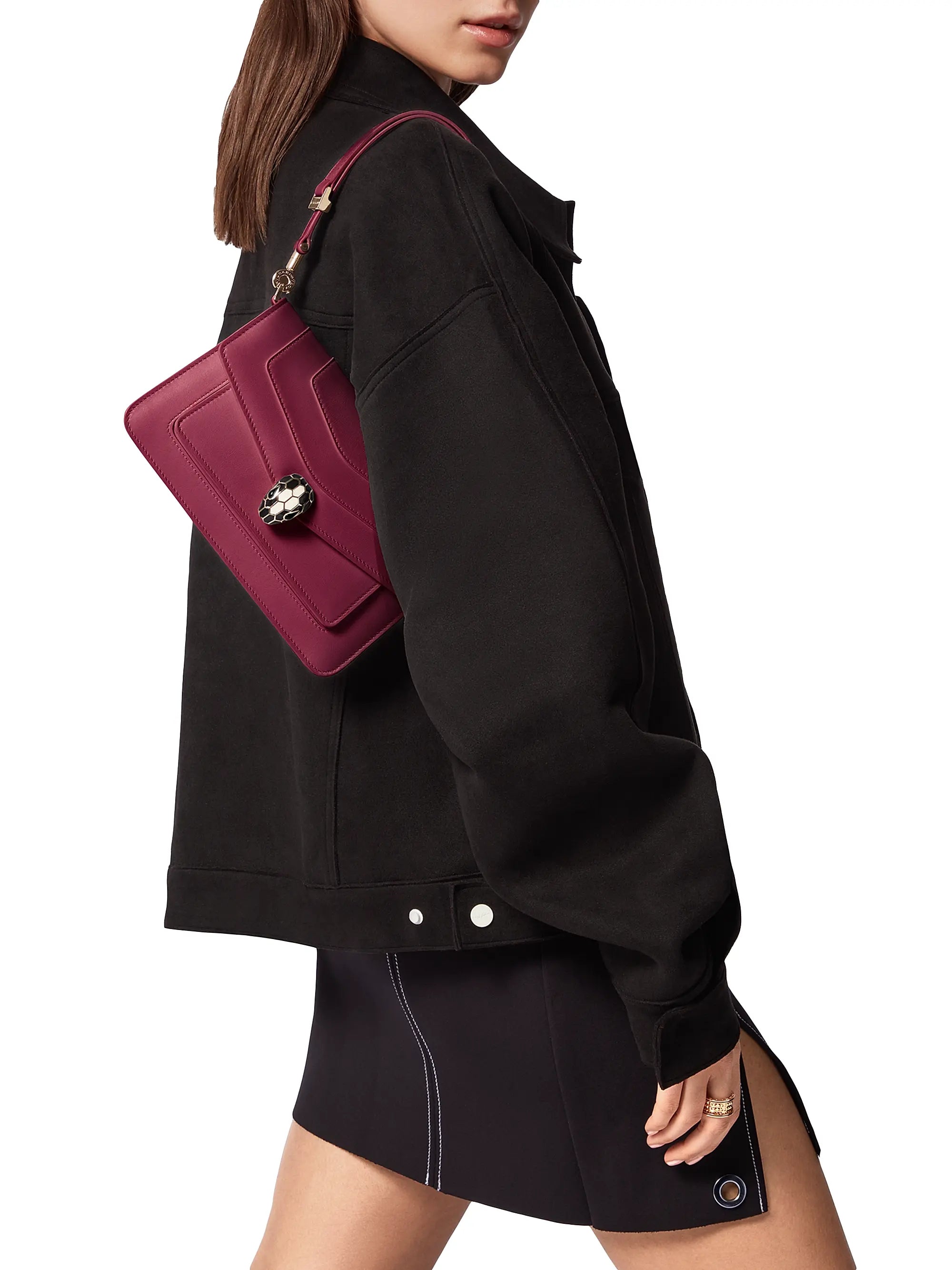 BVLGARI Serpenti Leather Shoulder Bag