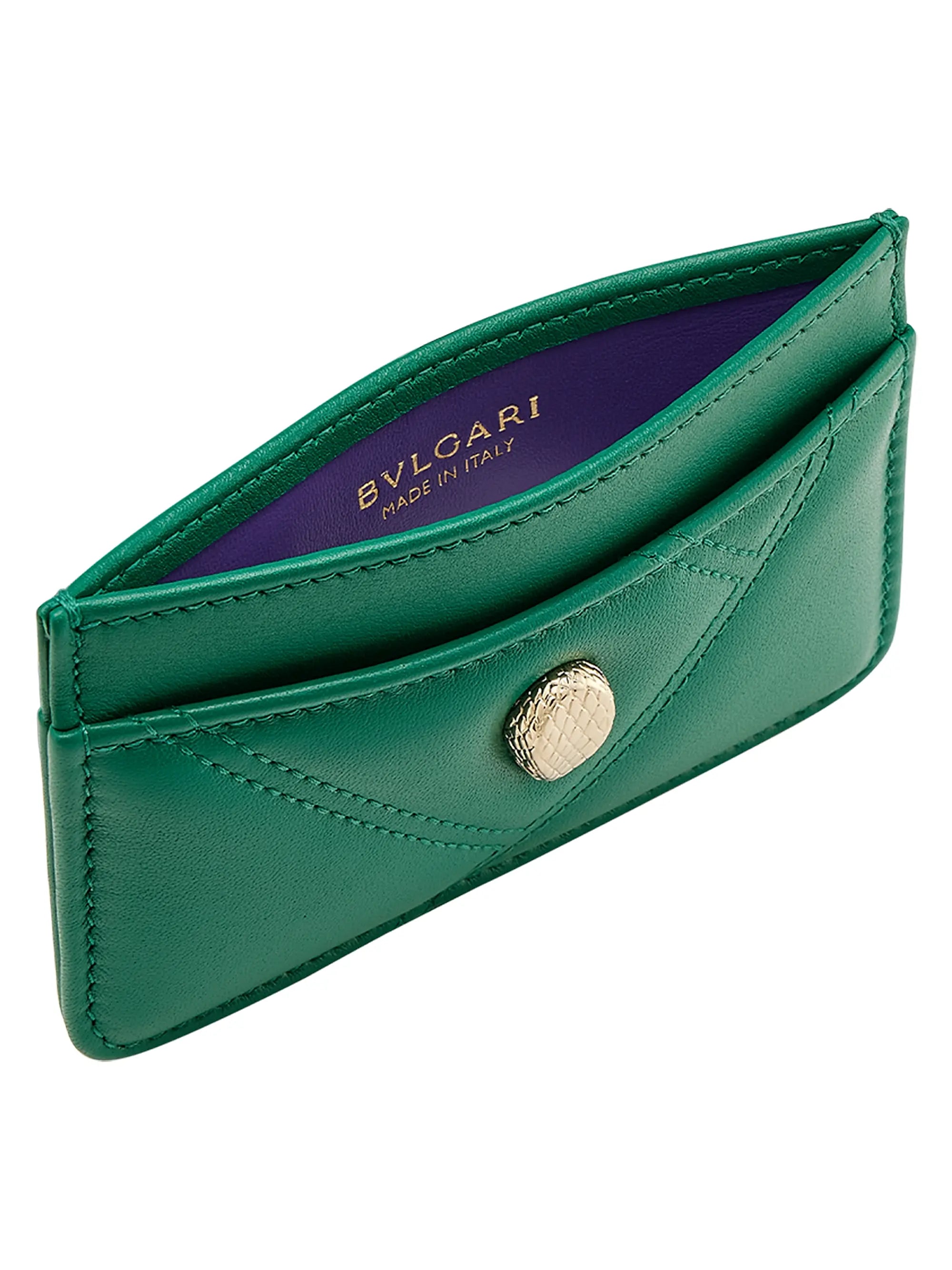 BVLGARI Cabochon Leather Card Case