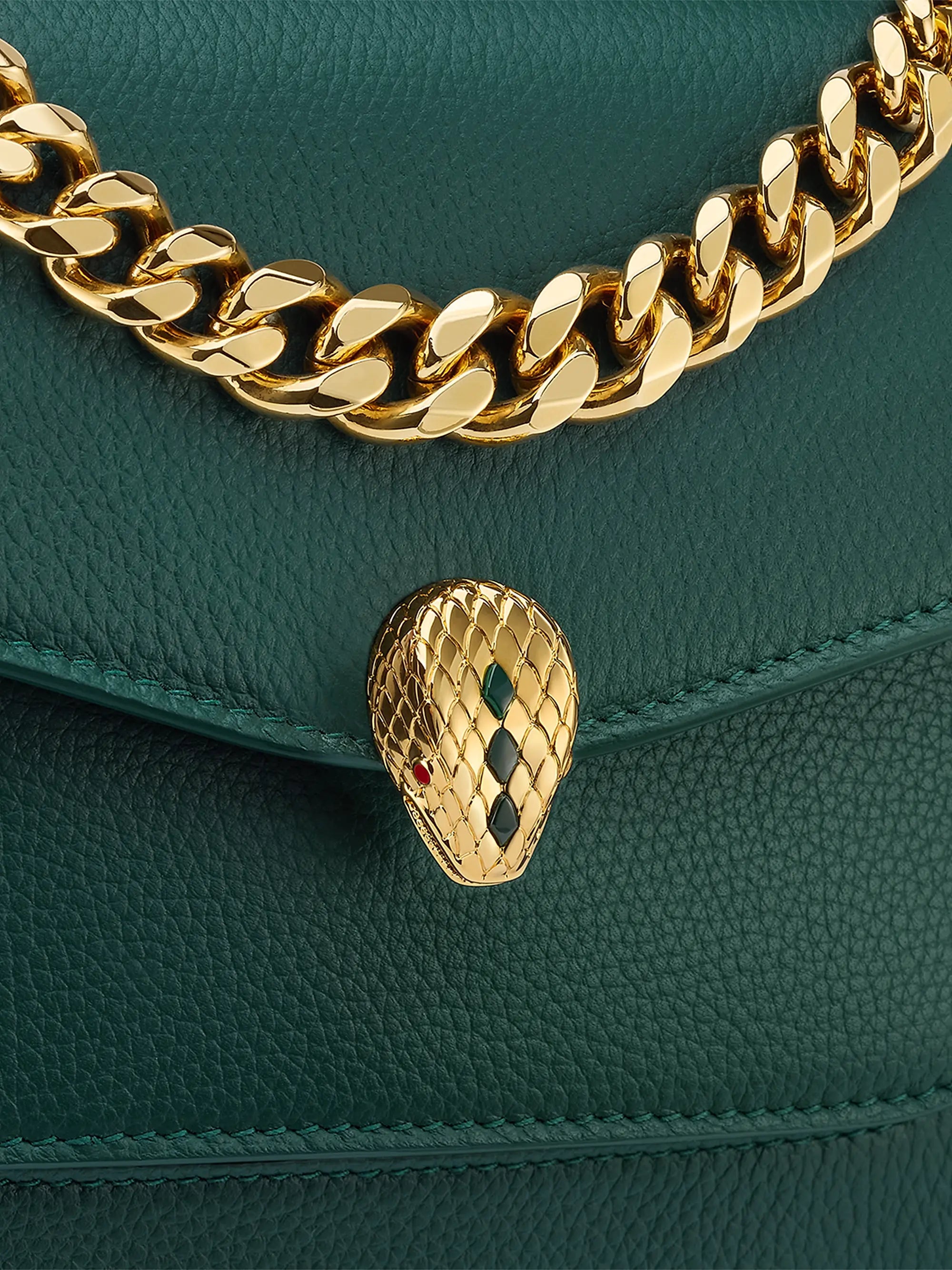 BVLGARI Serpenti Maxi Chain Leather Shoulder Bag