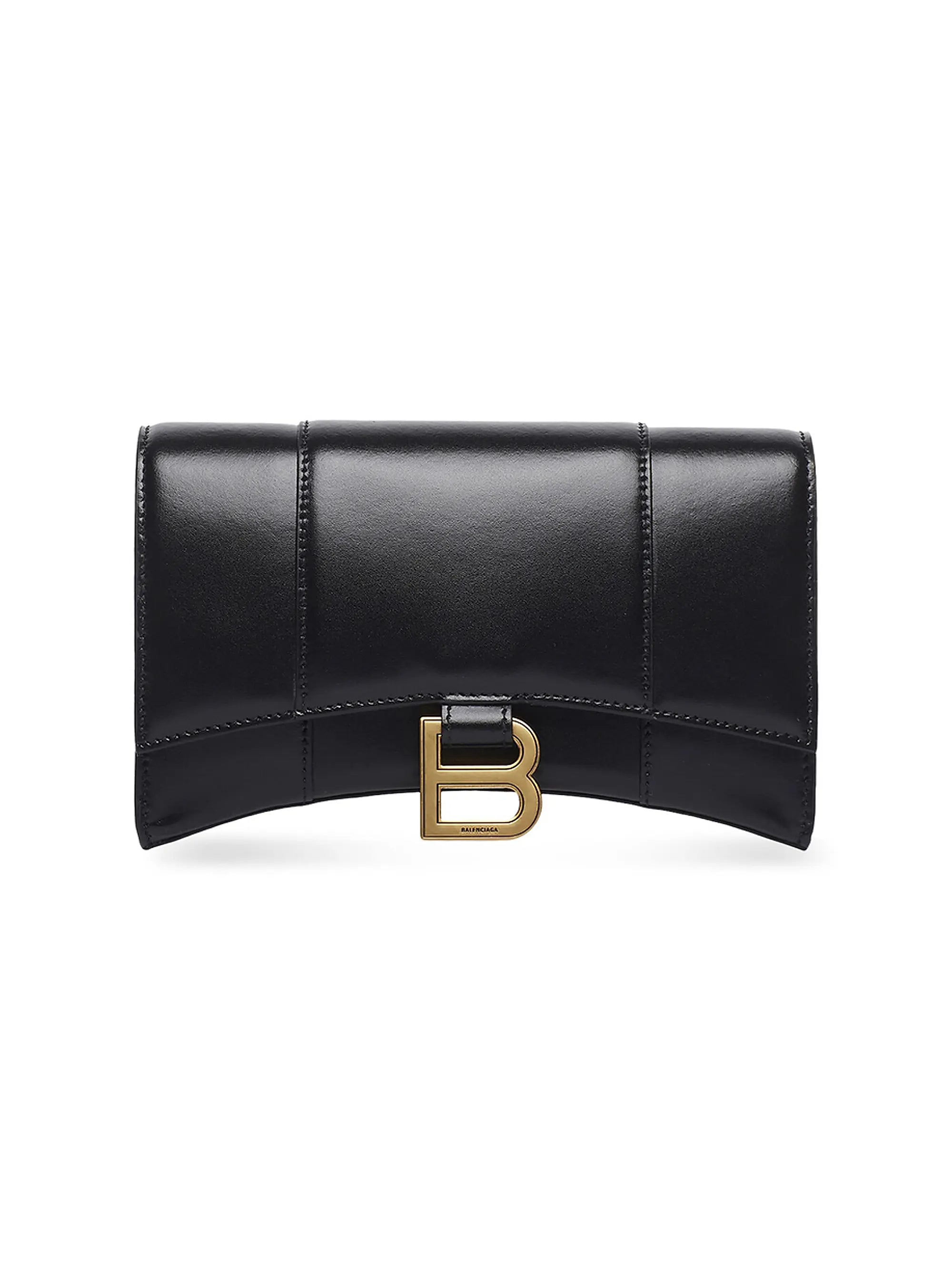 Balenciaga Hourglass Box Leather Wallet on Chain