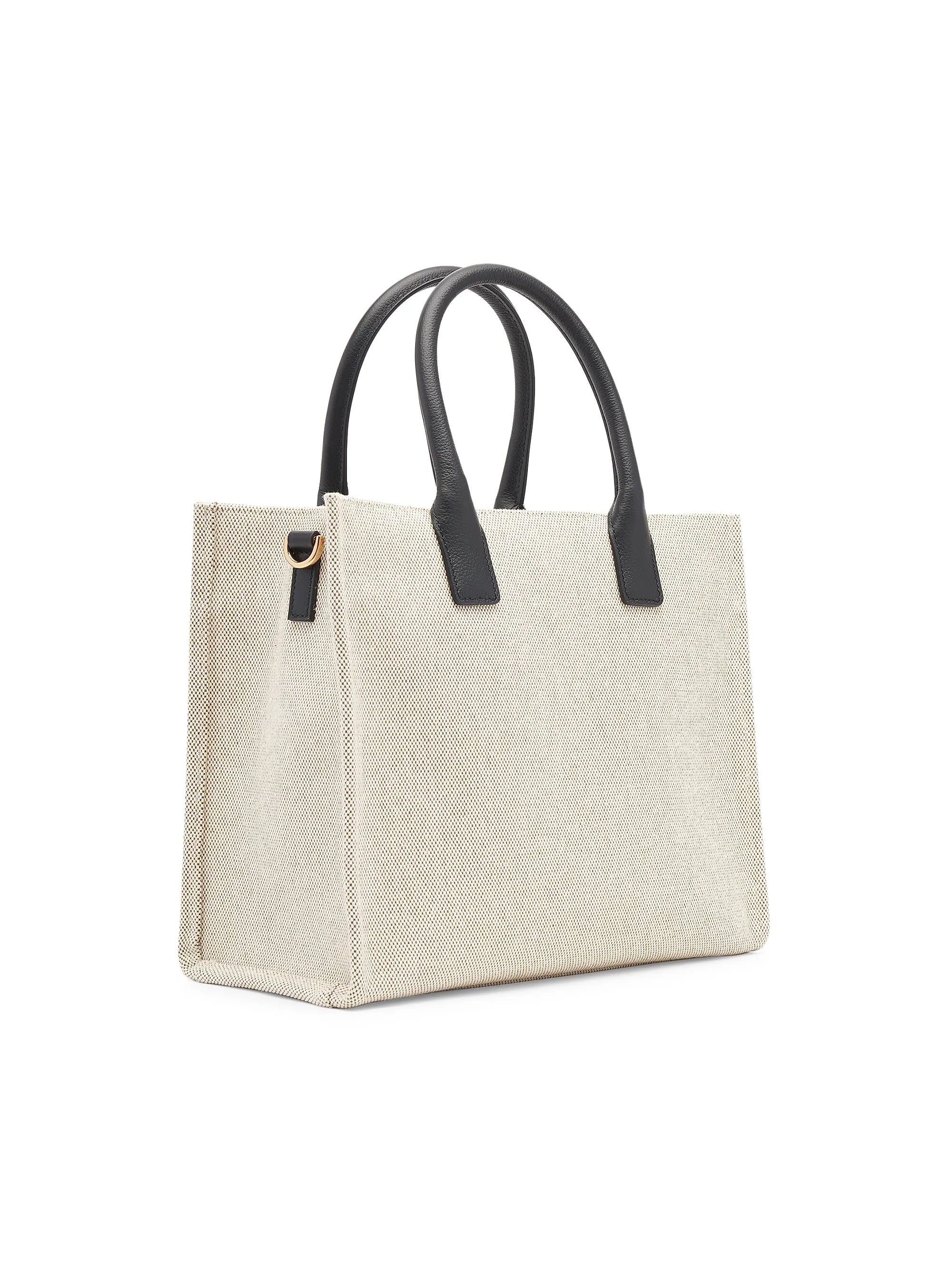 Versace Small Canvas & Leather Tote Bag