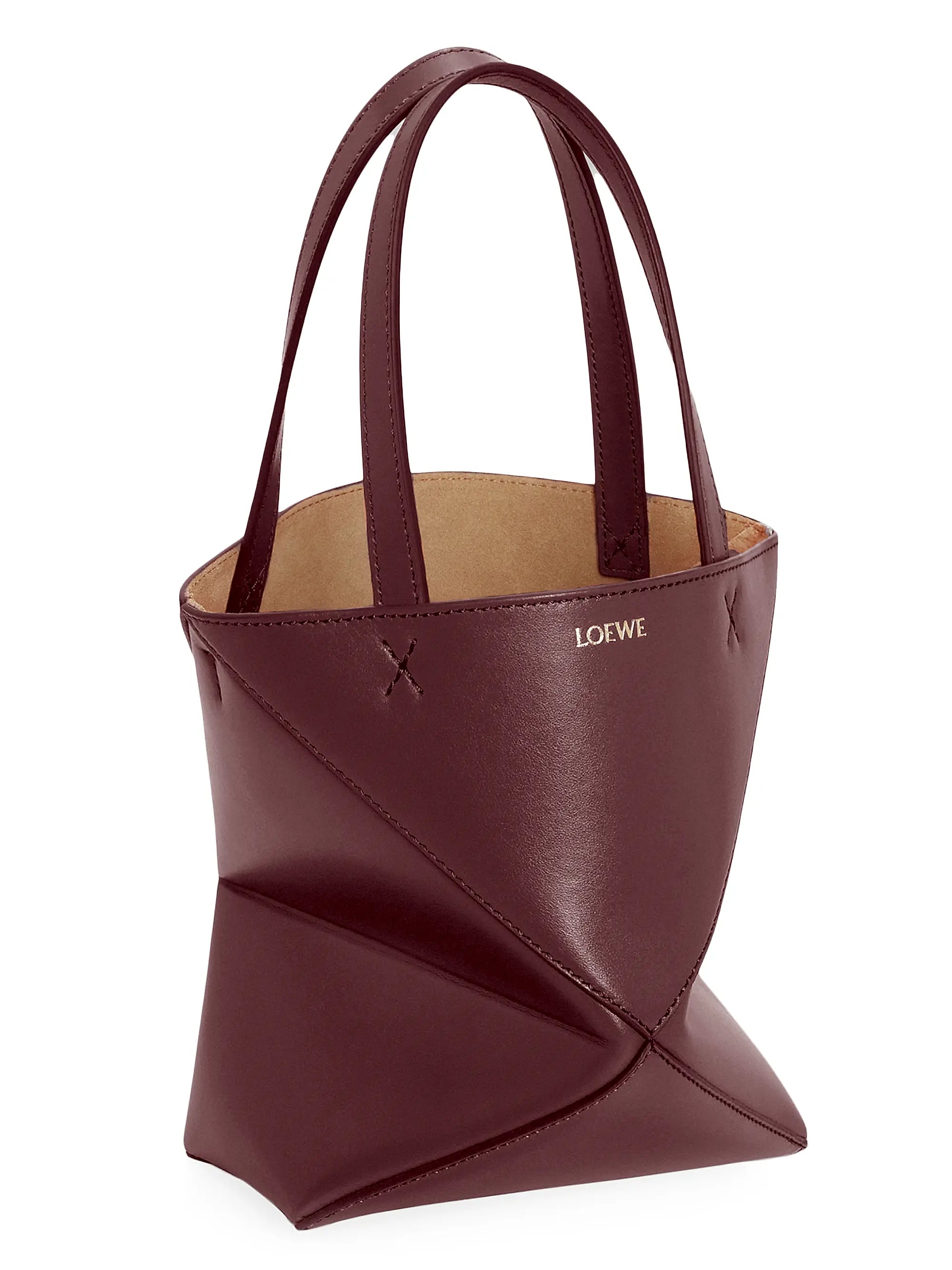 LOEWE Mini Puzzle Fold Leather Tote Bag
